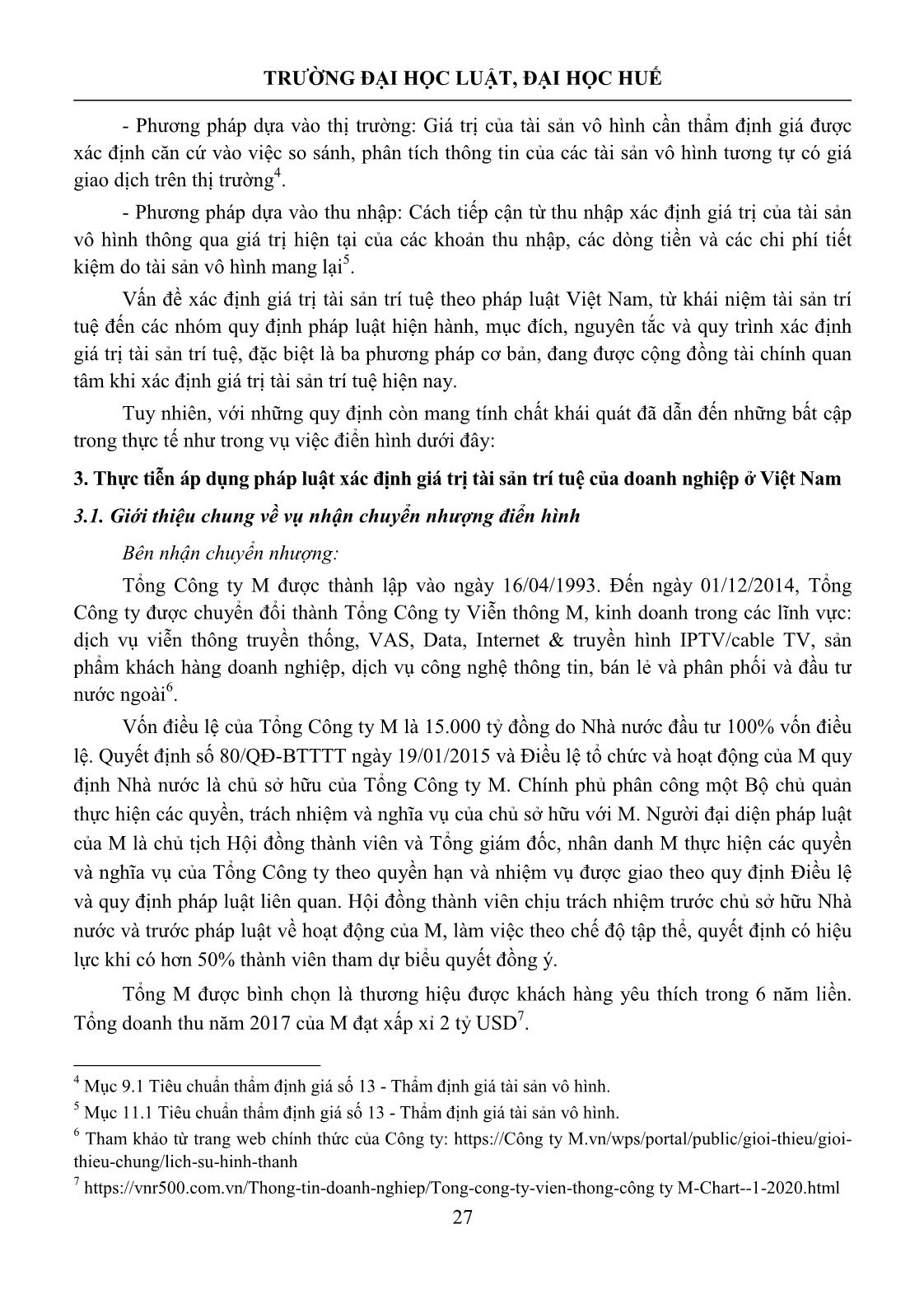 Xác định giá trị tài sản trí tuệ của doanh nghiệp theo pháp luật Việt Nam - Thực tiễn áp dụng nhìn từ một vụ chuyển nhượng điển hình trang 5