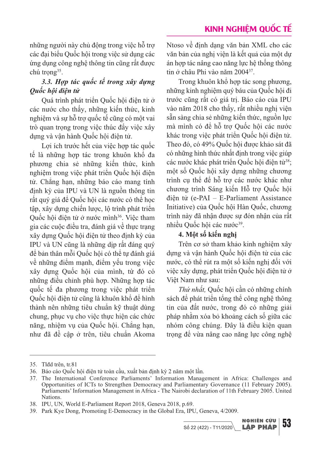 Xây dựng quốc hội điện tử - Kinh nghiệm ở một số nước và gợi mở cho Việt Nam trang 10