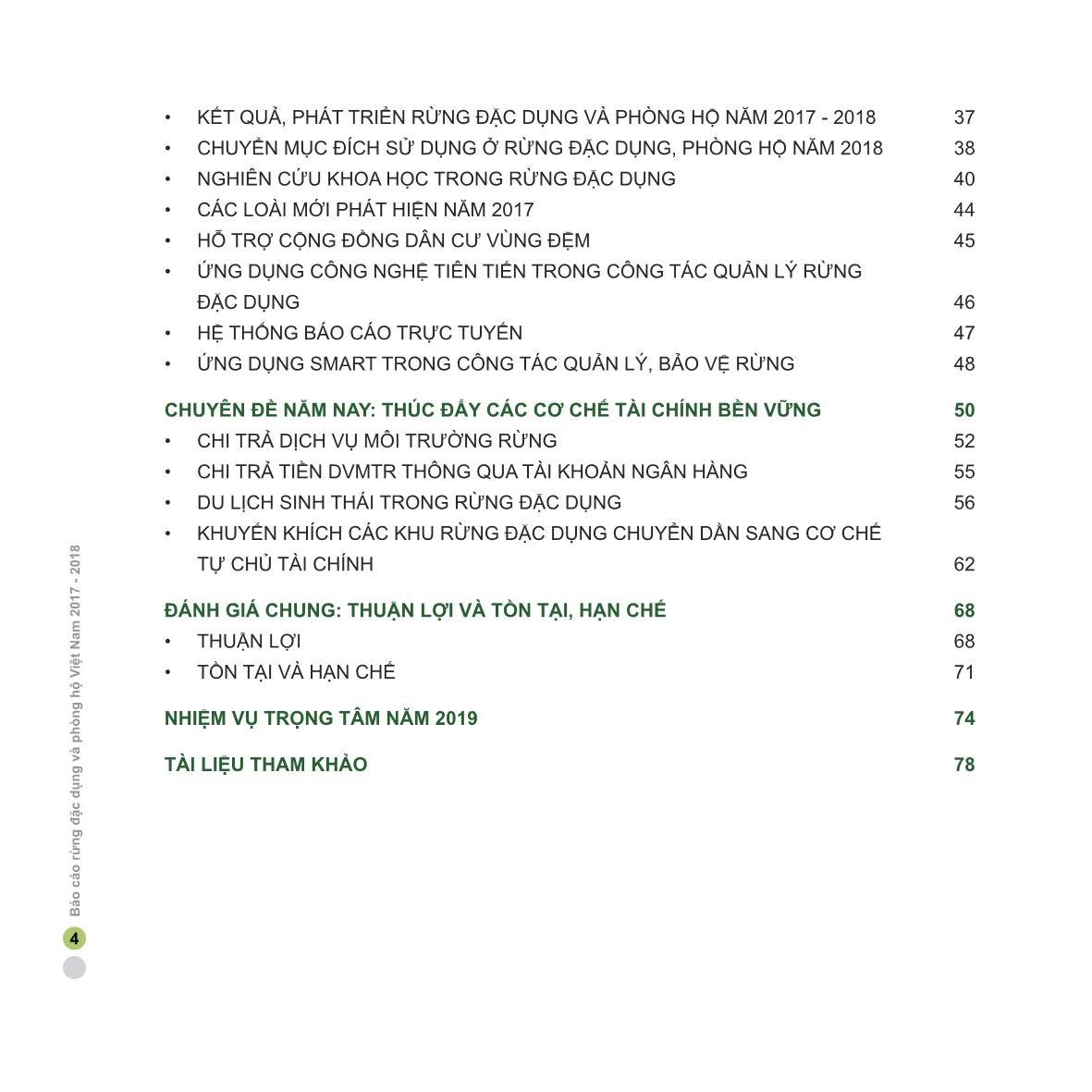Báo cáo Rừng đặc dụng và phòng hộ Việt Nam năm 2017-2018 trang 4