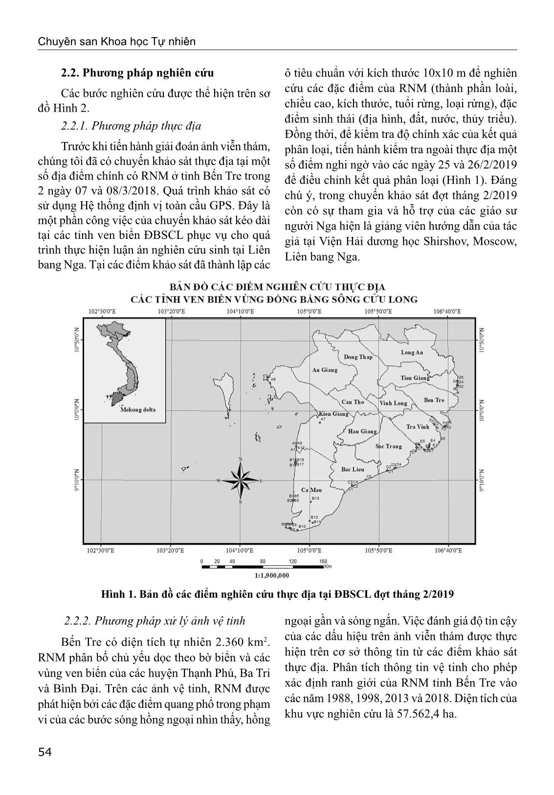 Đánh giá biến động rừng ngập mặn tỉnh Bến Tre trên cơ sở ảnh vệ tinh giai đoạn 1988-2018 trang 3