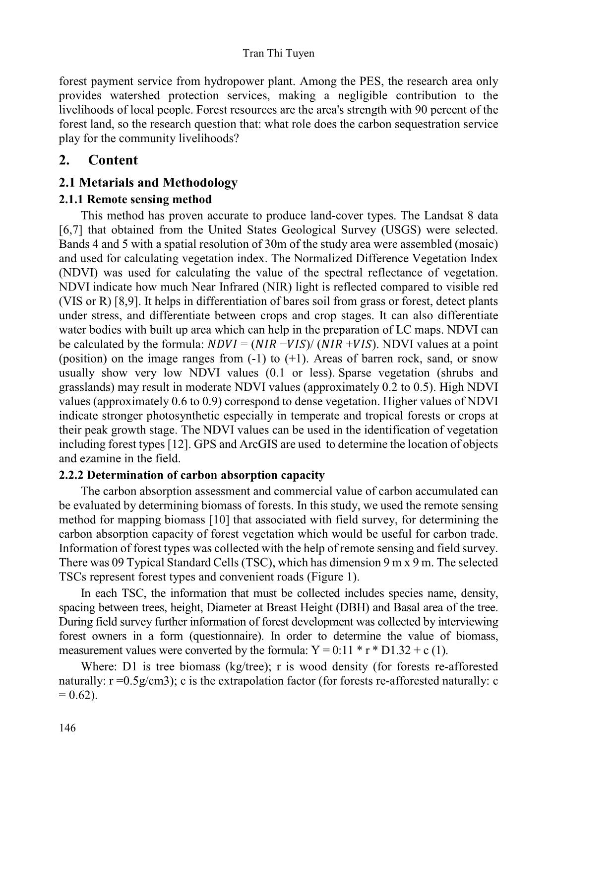 Determining forest carbon sequestration capacity by remote sensing – GIS combined with quick measurement method (Case study in Que Phong district, Nghe An province) trang 2