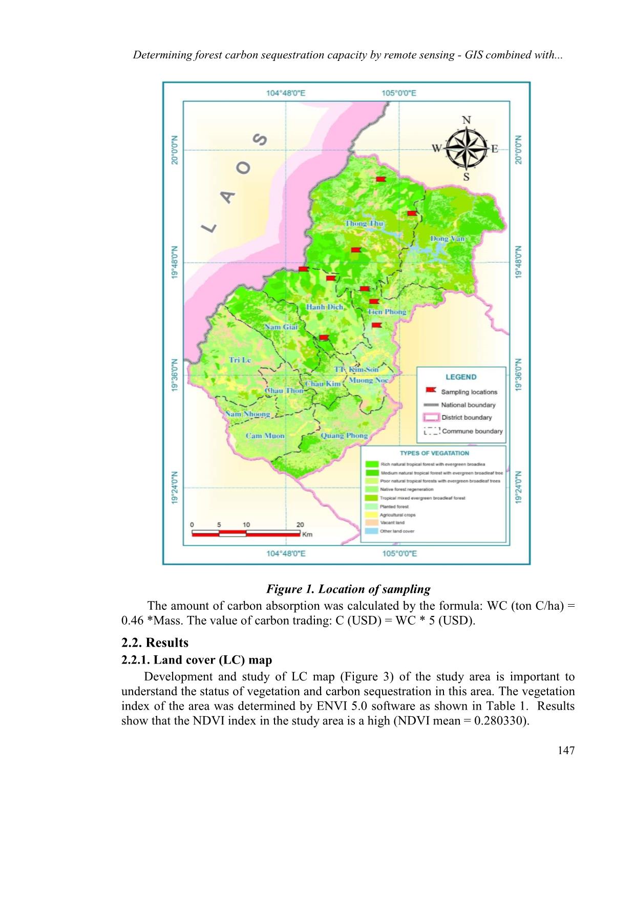 Determining forest carbon sequestration capacity by remote sensing – GIS combined with quick measurement method (Case study in Que Phong district, Nghe An province) trang 3