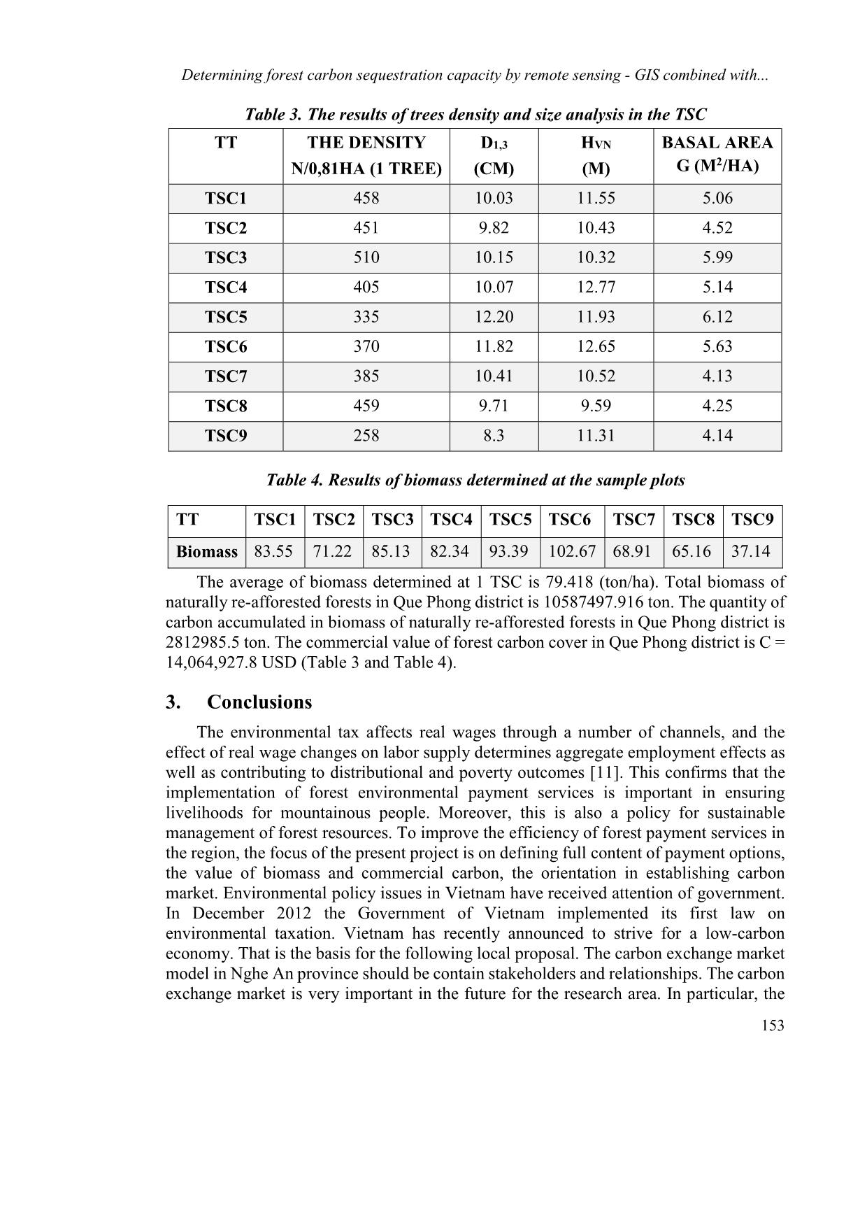 Determining forest carbon sequestration capacity by remote sensing – GIS combined with quick measurement method (Case study in Que Phong district, Nghe An province) trang 9