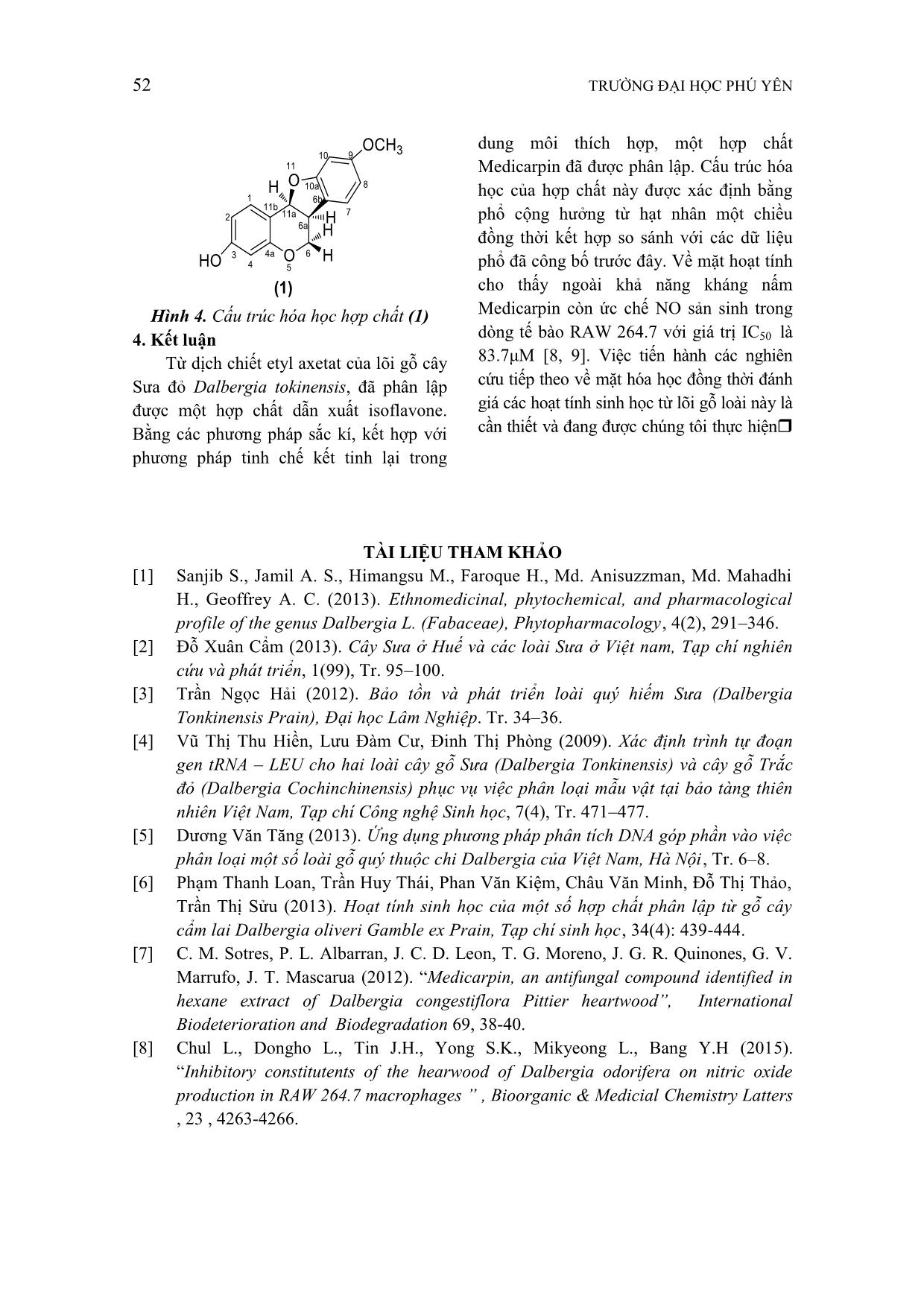 Dẫn xuất Isoflavone từ lõi gỗ loài sưa đỏ (Dalbergia tonkinesis) trang 4