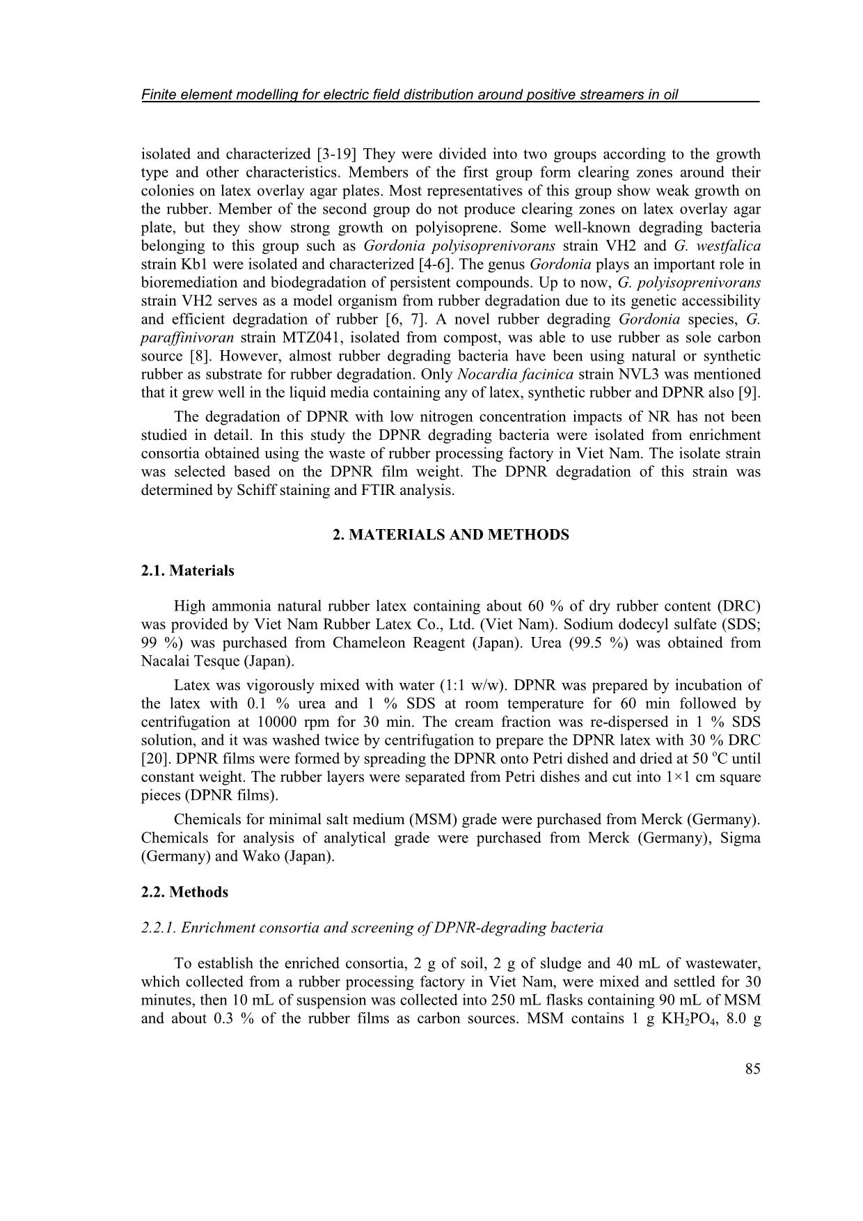 Degradation of deproteinized natural rubber by Gordonia sp. isolated from enrichment consortia trang 2