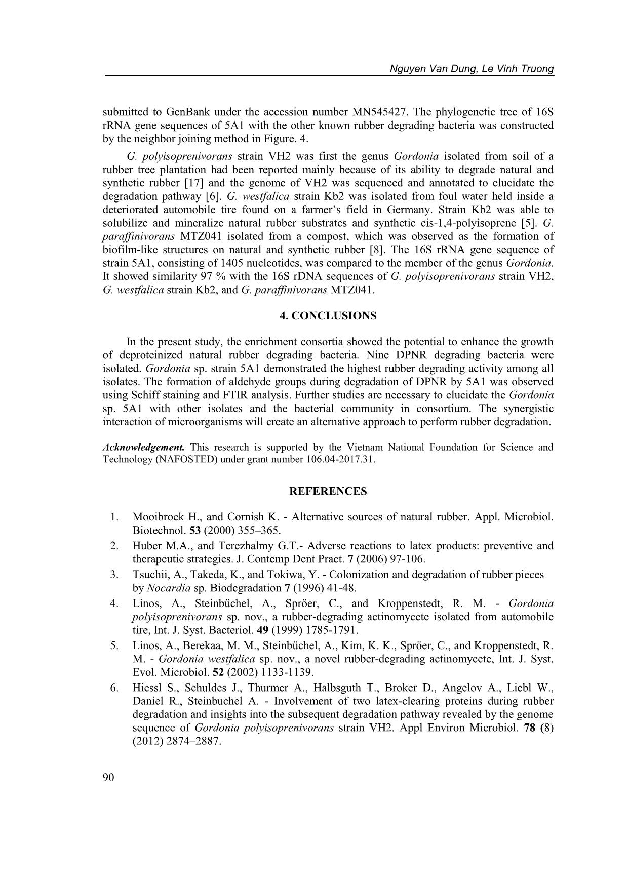 Degradation of deproteinized natural rubber by Gordonia sp. isolated from enrichment consortia trang 7