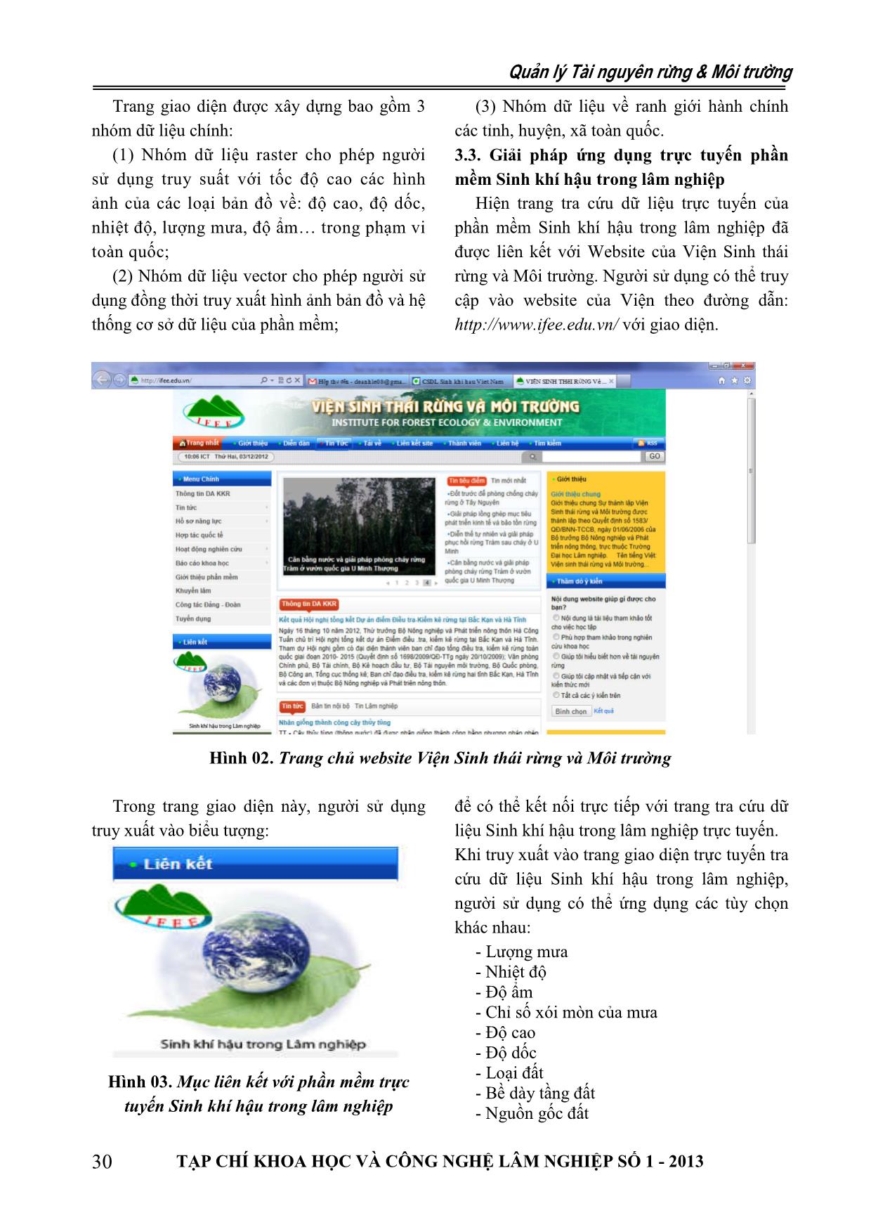 Giới thiệu phần mềm trực tuyến Sinh khí hậu trong lâm nghiệp trang 3