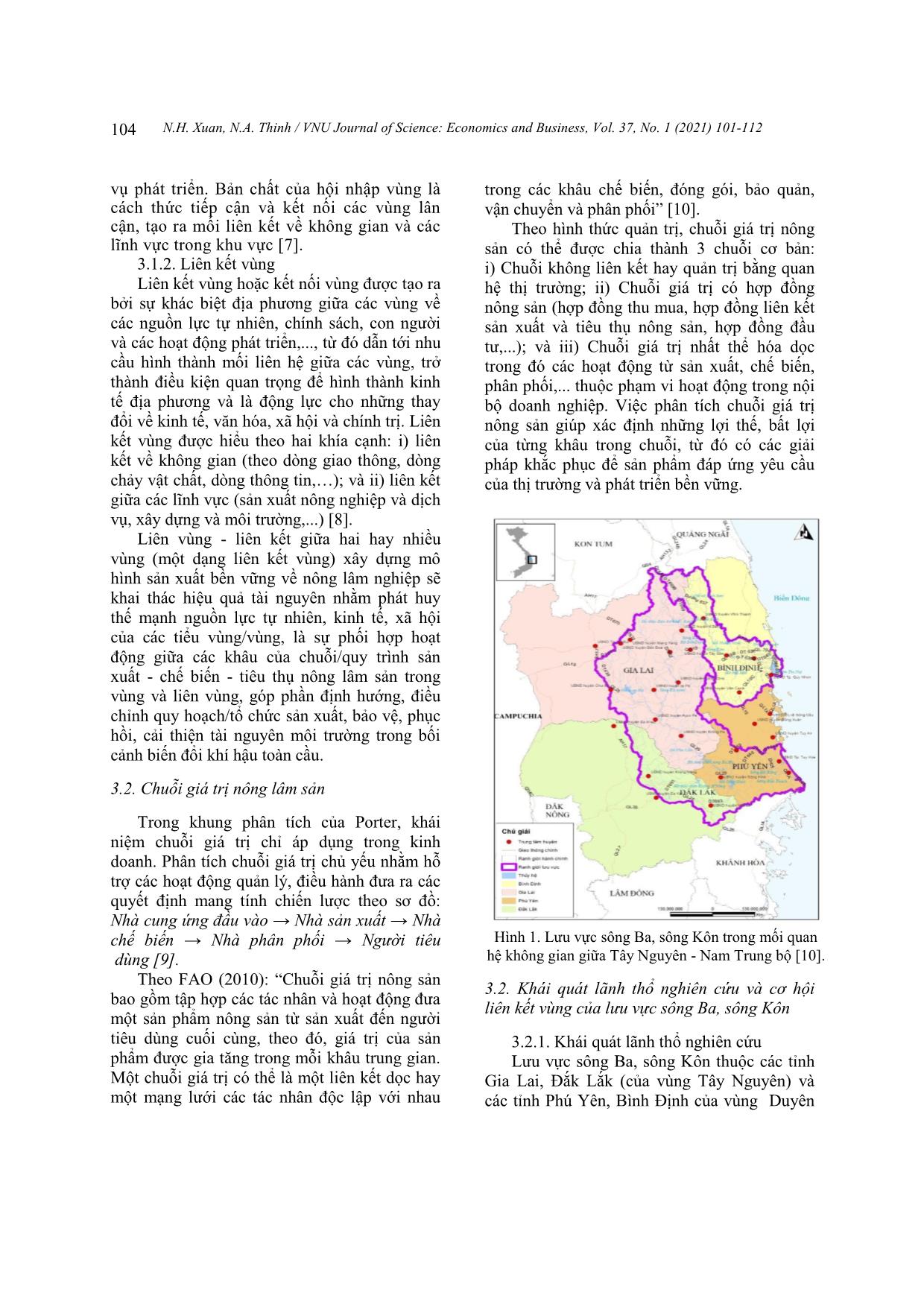 Liên kết vùng của chuỗi giá trị hàng hóa nông lâm nghiệp trên lưu vực sông Ba, sông Kôn trang 4