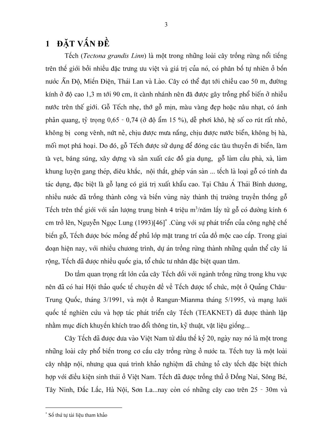 Đề tài Nghiên cứu các cơ sở khoa học để kinh doanh rừng trồng tếch (Tectona grandis Linn.) ở Tây Nguyên trang 3