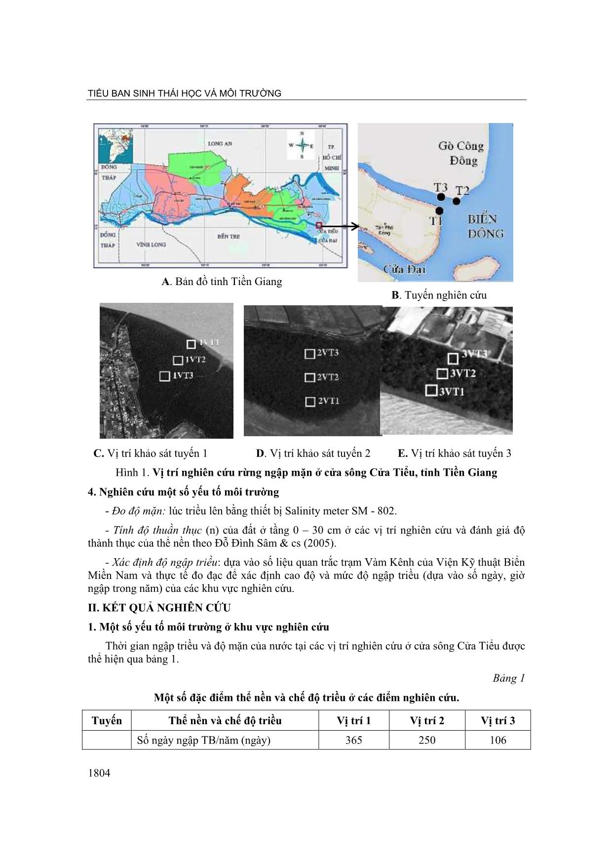 Nghiên cứu cấu tröc rừng ngập mặn ở cửa sông Cửa Tiểu, tỉnh Tiền Giang trang 2