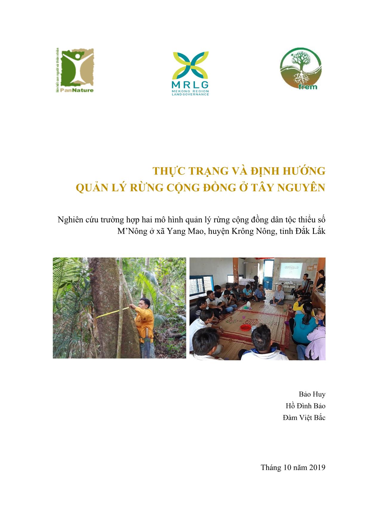 Tài liệu Thực trạng và định hướng quản lý rừng cộng đồng ở Tây Nguyên trang 1