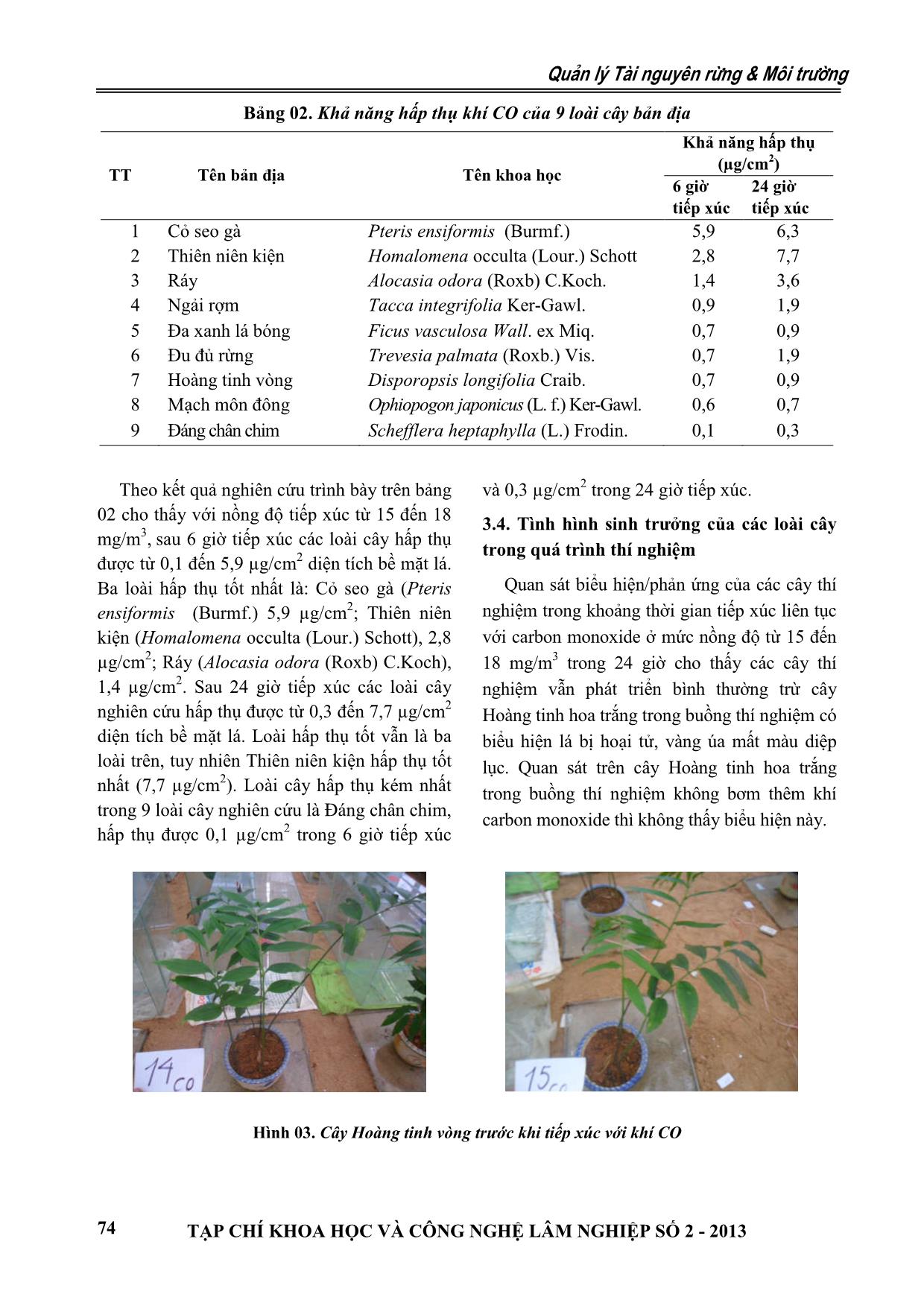 Nghiên cứu khả năng hấp thu khí Carbon monoxitde của một số loài cây bản địa trang 5