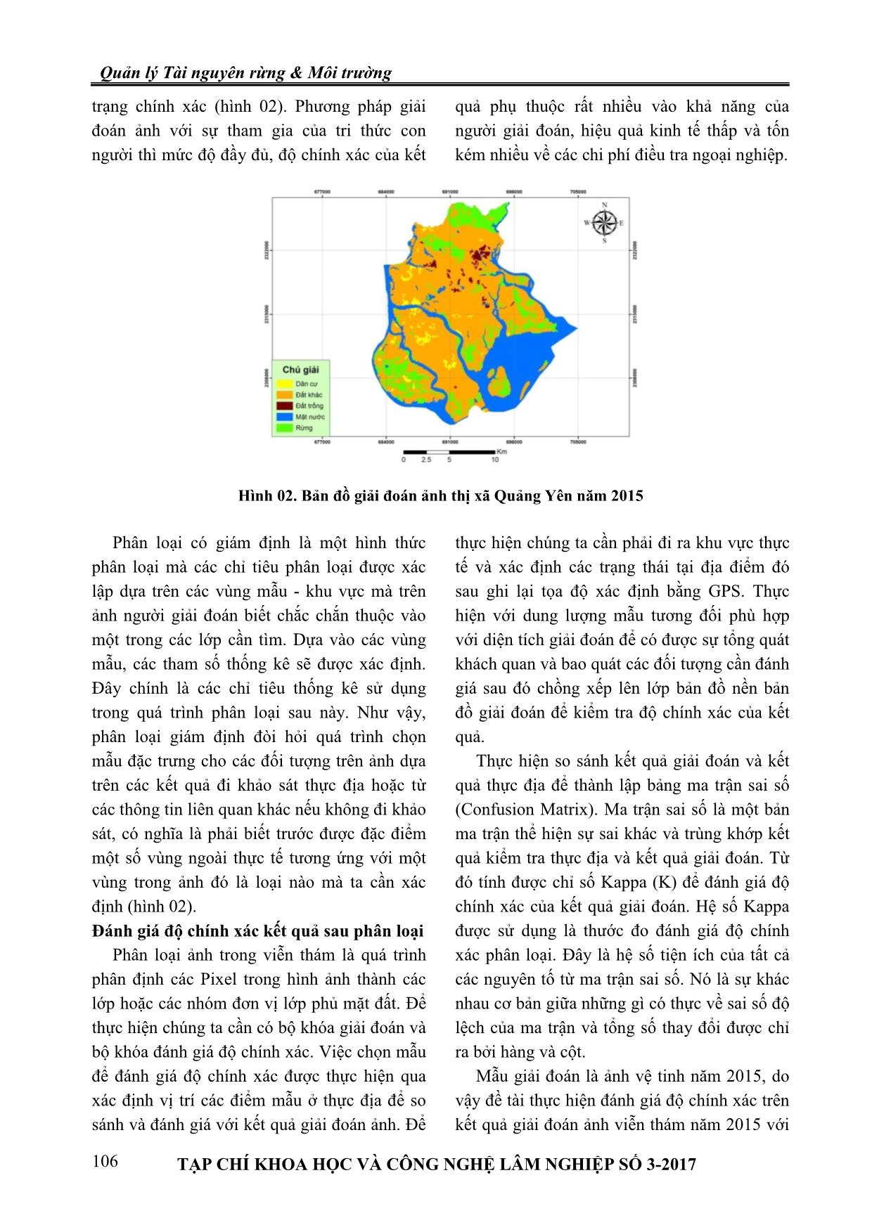 Sử dụng ảnh viễn thám đa thời gian trong đánh giá biến động diện tích rừng ngập mặn tại thị xã Quảng Yên, tỉnh Quảng Ninh trang 6