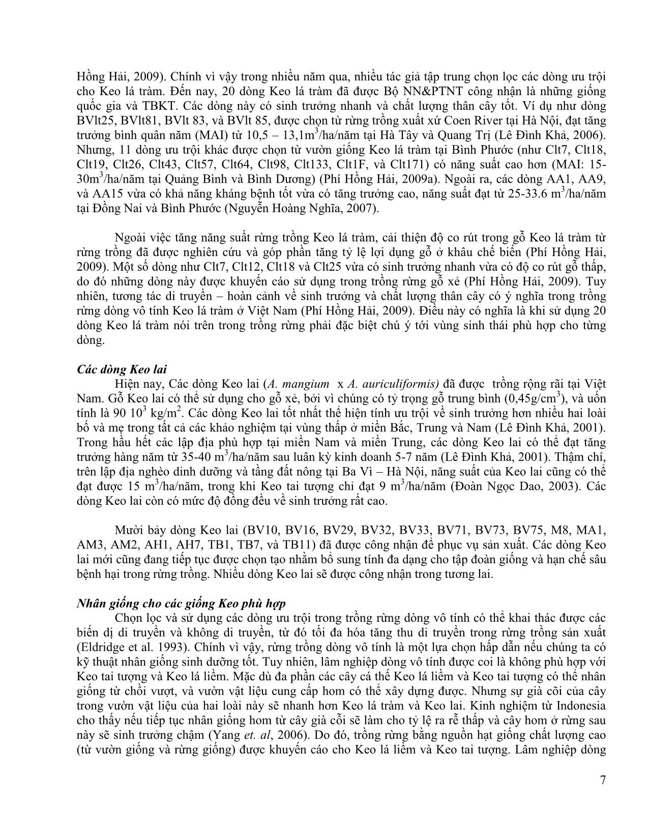 Trồng rừng keo gỗ xẻ: Một số biện pháp kỹ thuật lâm sinh và khuyến nghị các giống keo phù hợp trang 7
