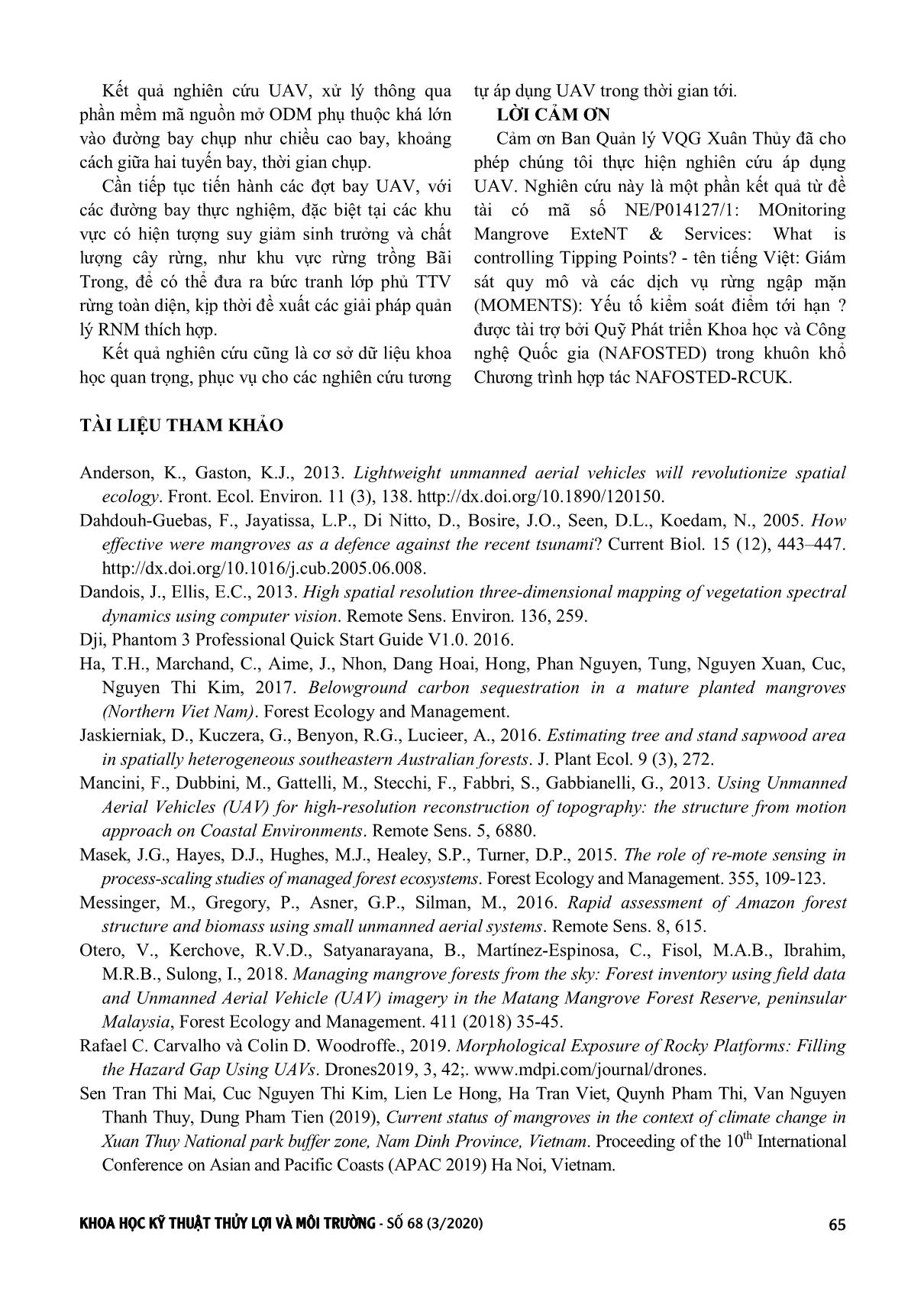 Ứng dụng công nghệ bay không người lái để quản lý rừng ngập mặn, nghiên cứu cụ thể tại Vườn Quốc gia Xuân Thủy, Nam Định trang 7