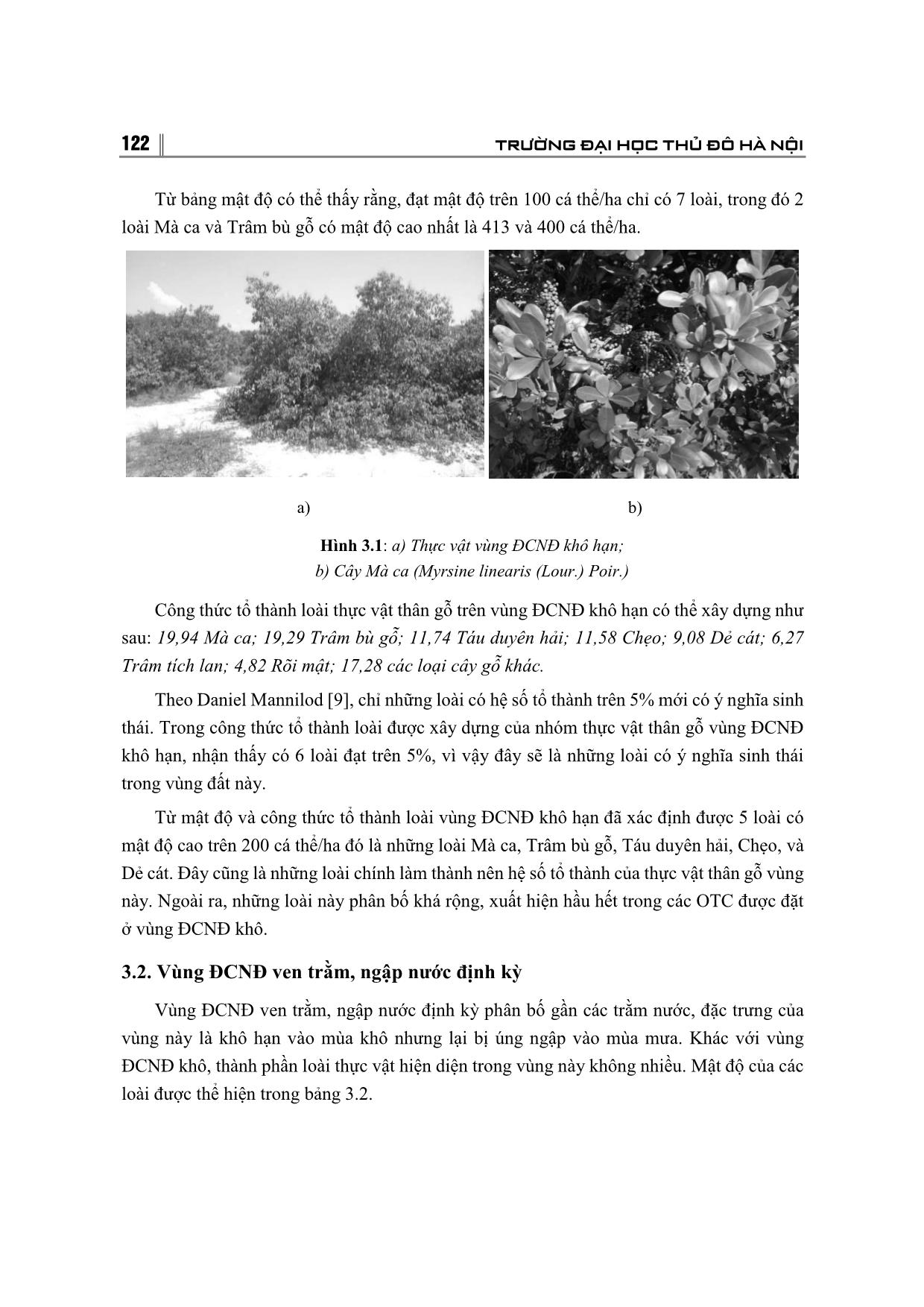 Xác định các nhóm loài thực vật thân gỗ ưu thế trên các dạng lập địa của vùng đất cát nội đồng huyện Phong Điền, tỉnh Thừa Thiên - Huế trang 5