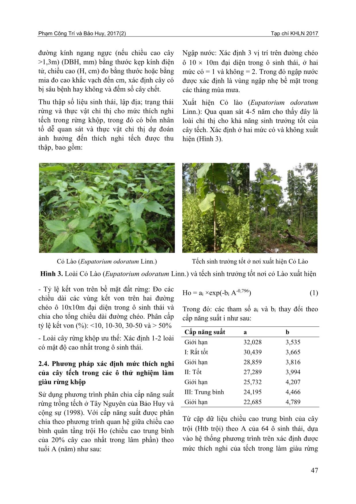 Xác định mức thích nghi của làm giàu rừng khộp bằng cây tếch (Tectona grandis L.F.) theo các nhân tố quan trắc trực tiếp và thực vật chỉ thị trang 5