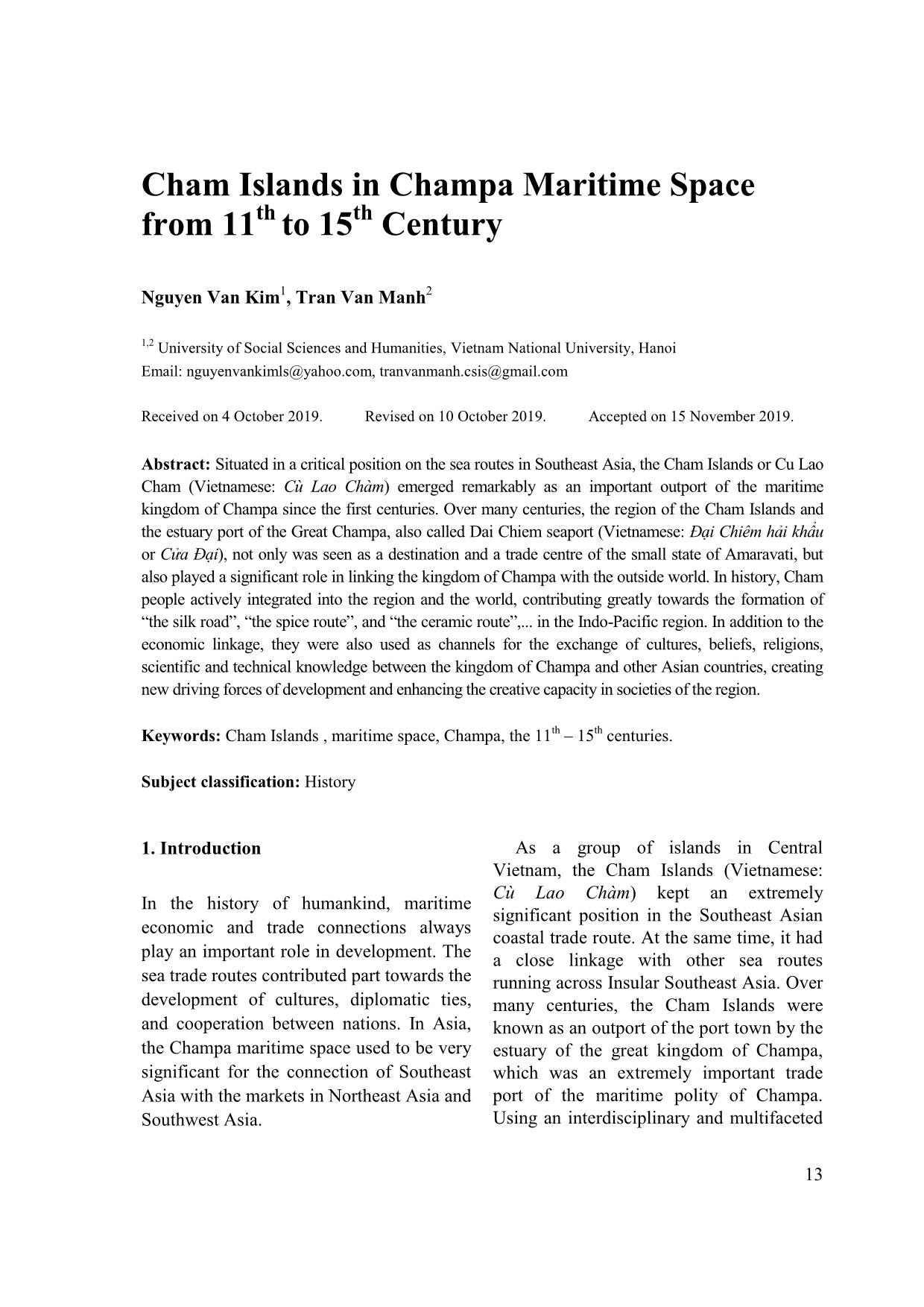 Cham islands in Champa maritime space from 11th to 15th century trang 1