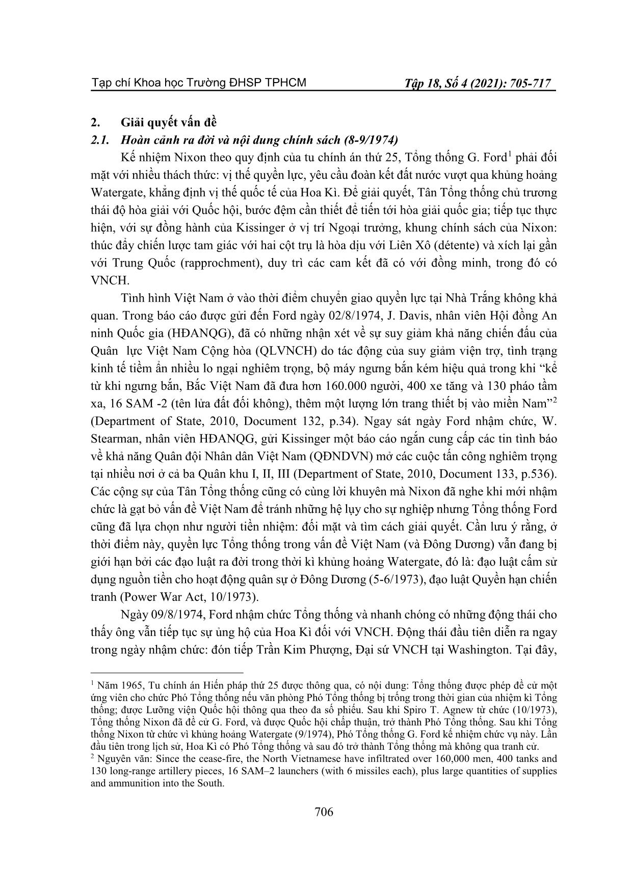 Chính sách của Hoa Kì đối với Việt Nam Cộng hòa thời kì tổng thống Gerald Ford (8/1974-4/1975) trang 2
