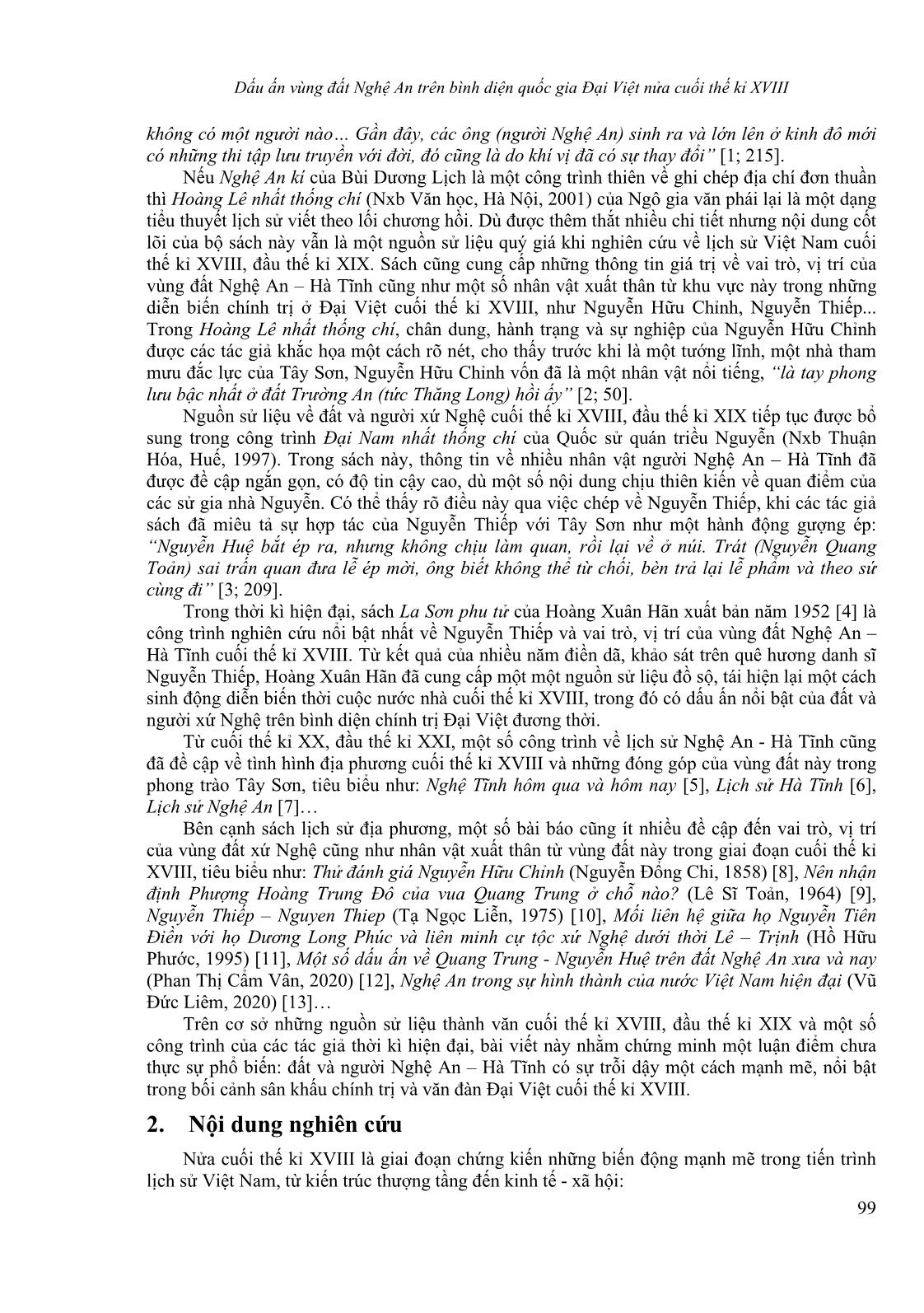 Dấu ấn vùng đất Nghệ An – Hà Tĩnh trên bình diện quốc gia Đại Việt nửa cuối thế kỉ XVIII trang 2