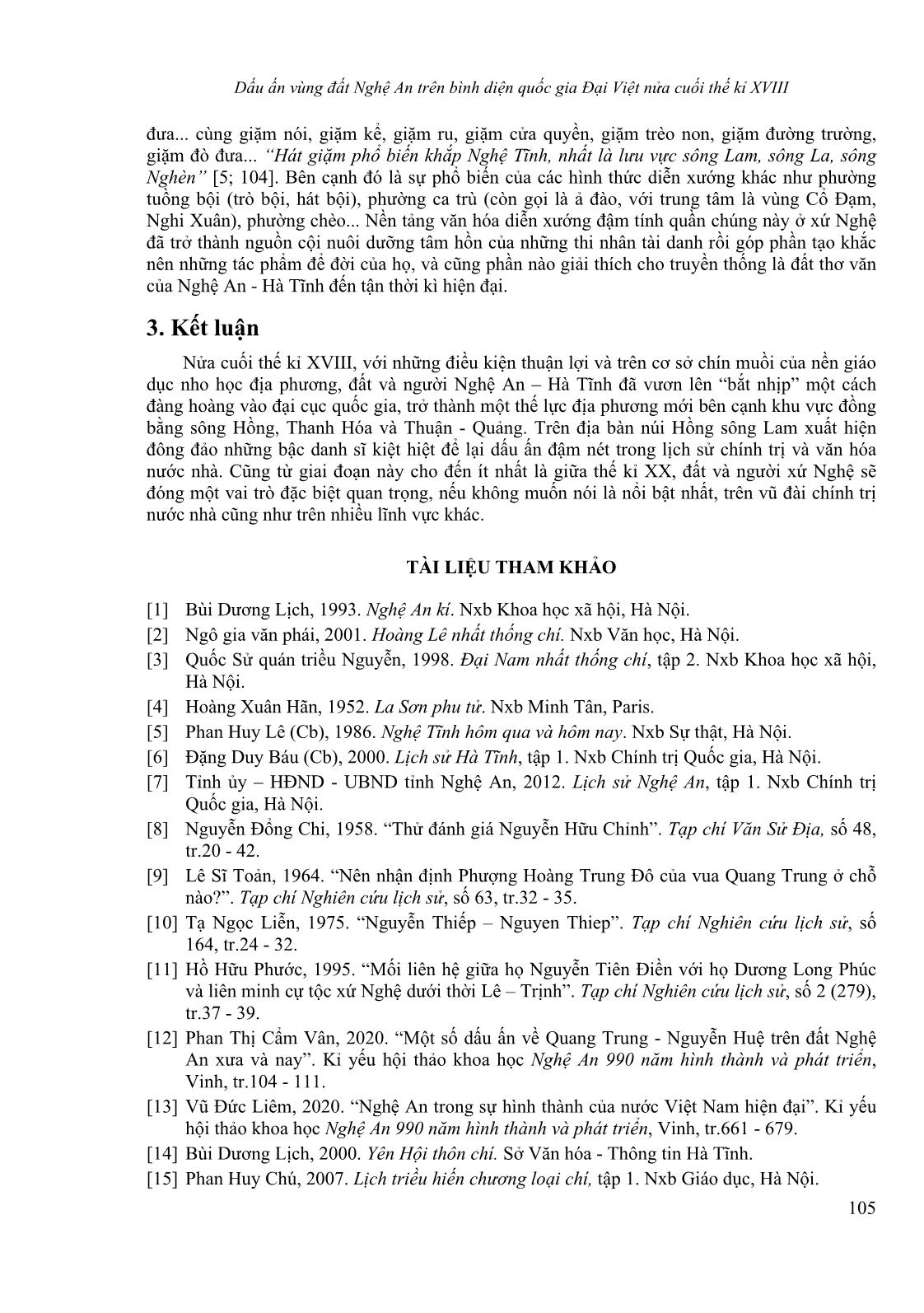 Dấu ấn vùng đất Nghệ An – Hà Tĩnh trên bình diện quốc gia Đại Việt nửa cuối thế kỉ XVIII trang 8