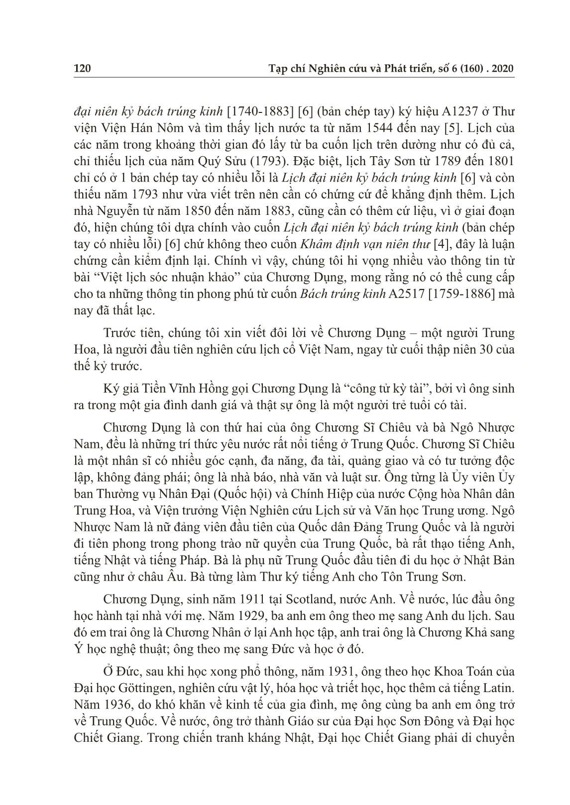 Đóng góp của Chương Dụng vào nghiên cứu lịch cổ Việt Nam trang 2