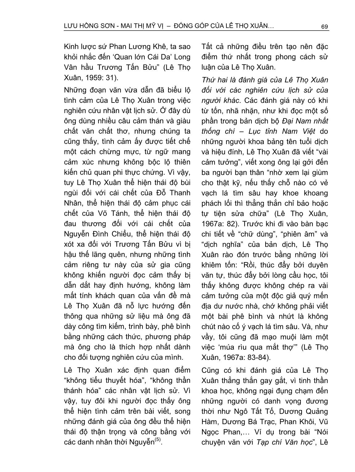 Đóng góp của Lê Thọ Xuân trong nghiên cứu lịch sử Nam Bộ triều Nguyễn thế kỷ XIX trang 10