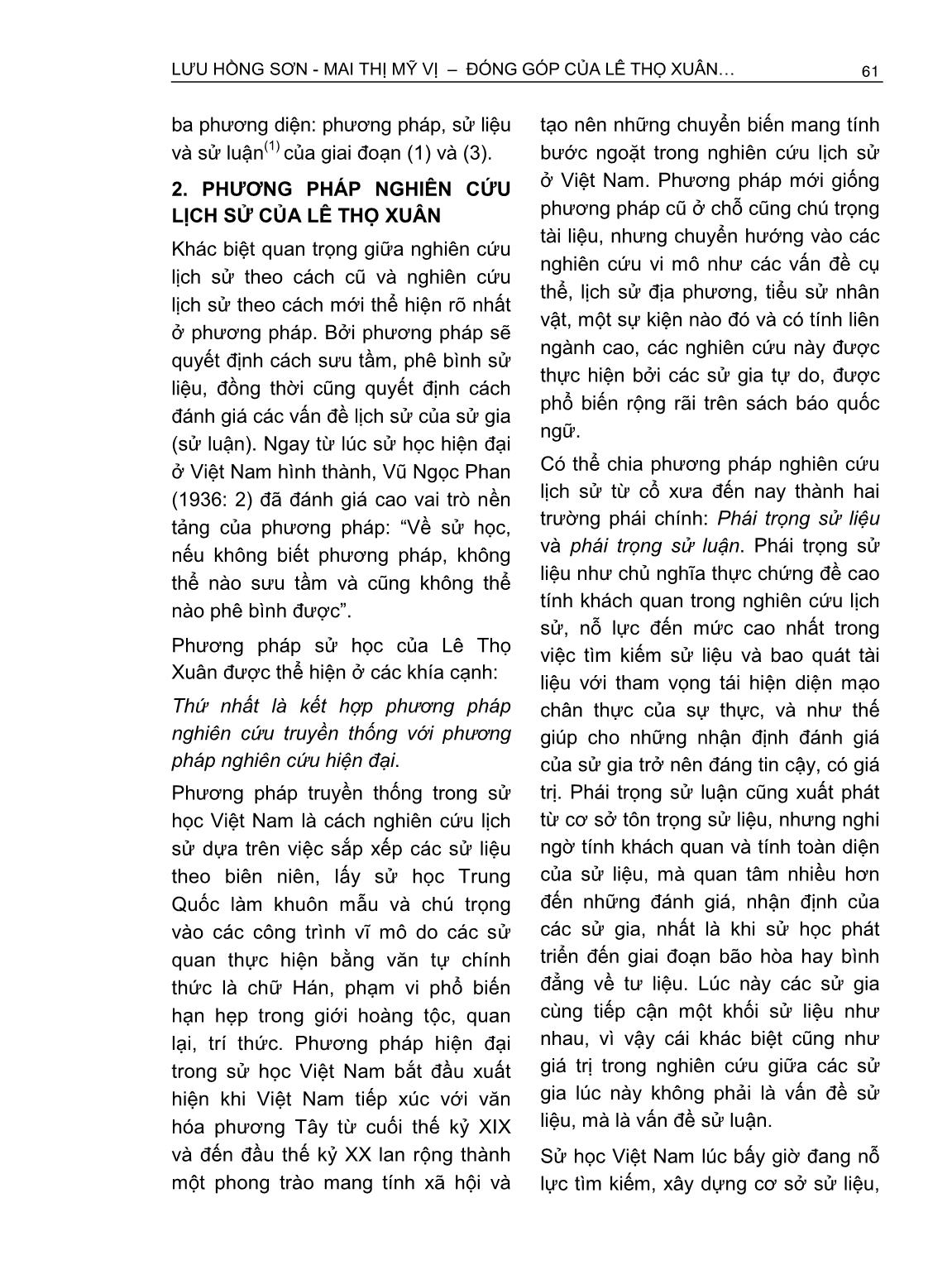 Đóng góp của Lê Thọ Xuân trong nghiên cứu lịch sử Nam Bộ triều Nguyễn thế kỷ XIX trang 2