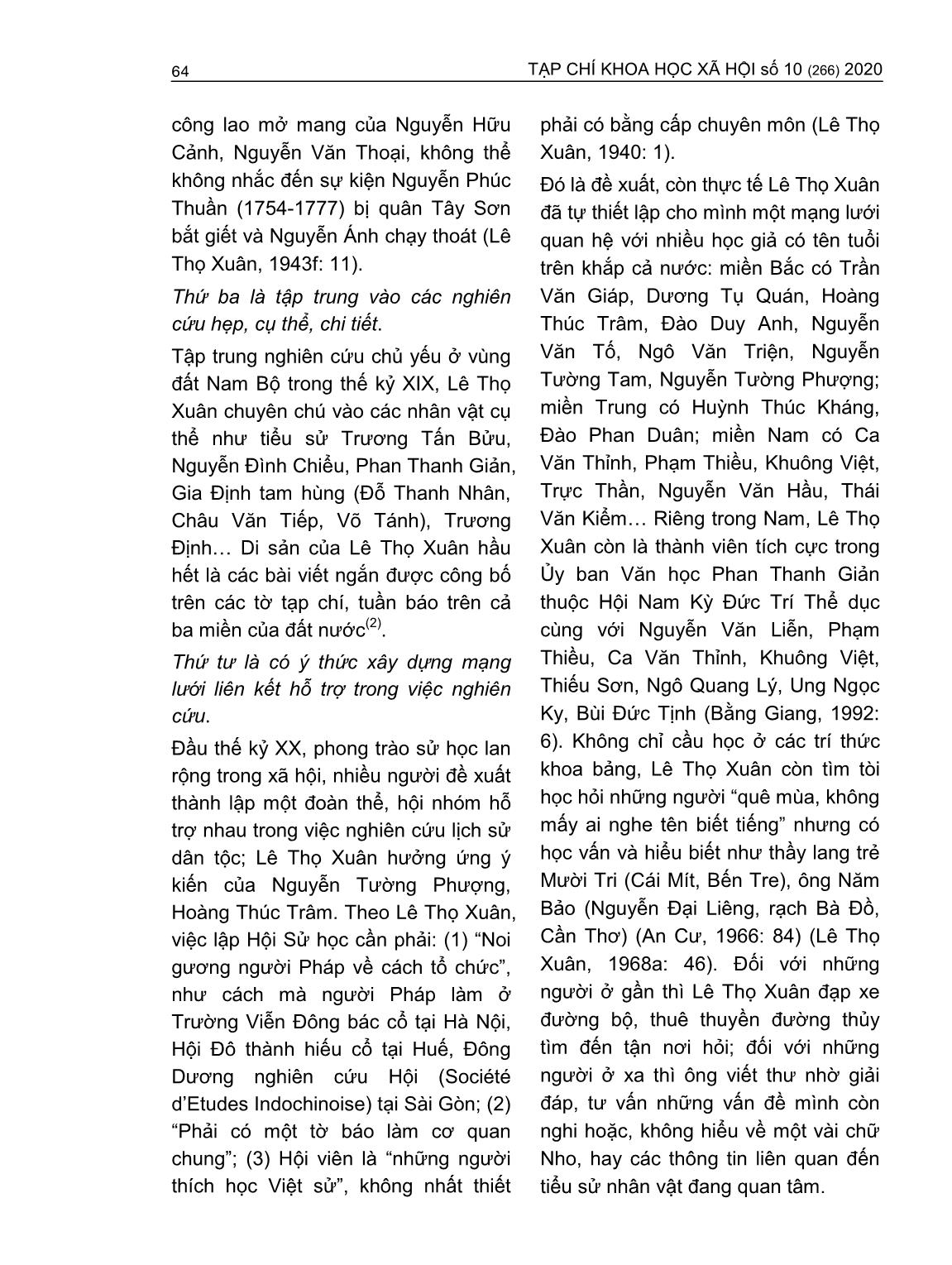 Đóng góp của Lê Thọ Xuân trong nghiên cứu lịch sử Nam Bộ triều Nguyễn thế kỷ XIX trang 5