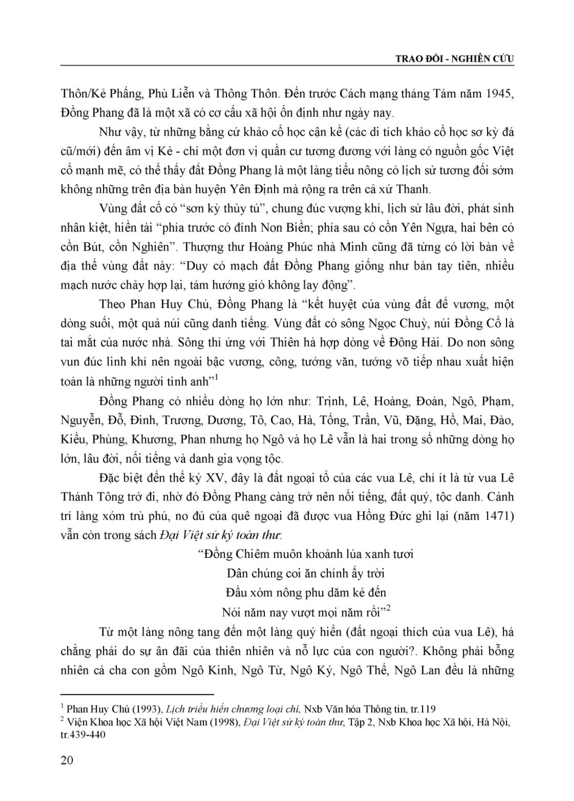 Dòng họ Ngô ở Đồng Phang xã Định Hòa, huyện Yên Định (Lịch sử và di tích) trang 2