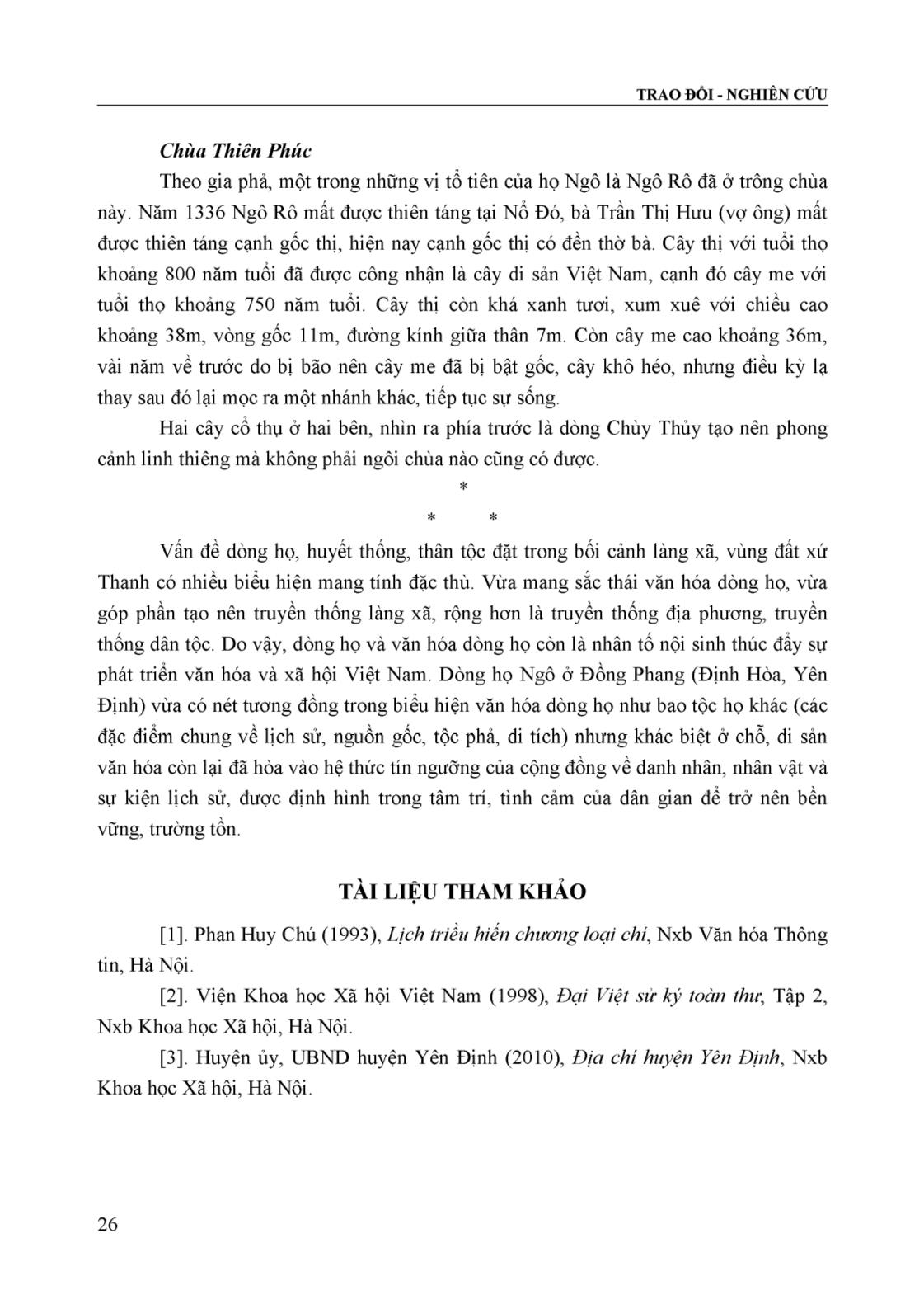Dòng họ Ngô ở Đồng Phang xã Định Hòa, huyện Yên Định (Lịch sử và di tích) trang 8