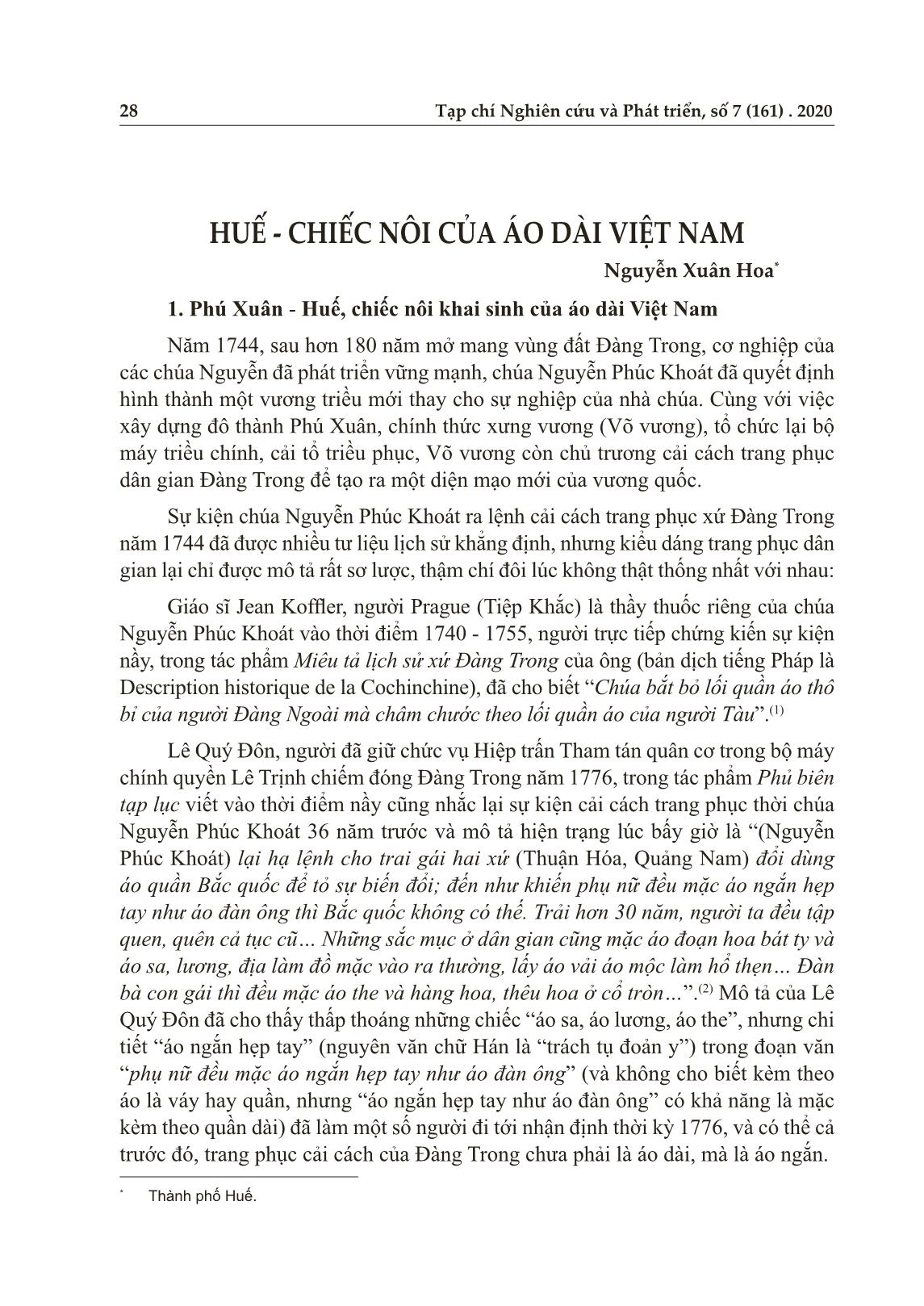 Huế - Chiếc nôi của áo dài Việt Nam trang 1