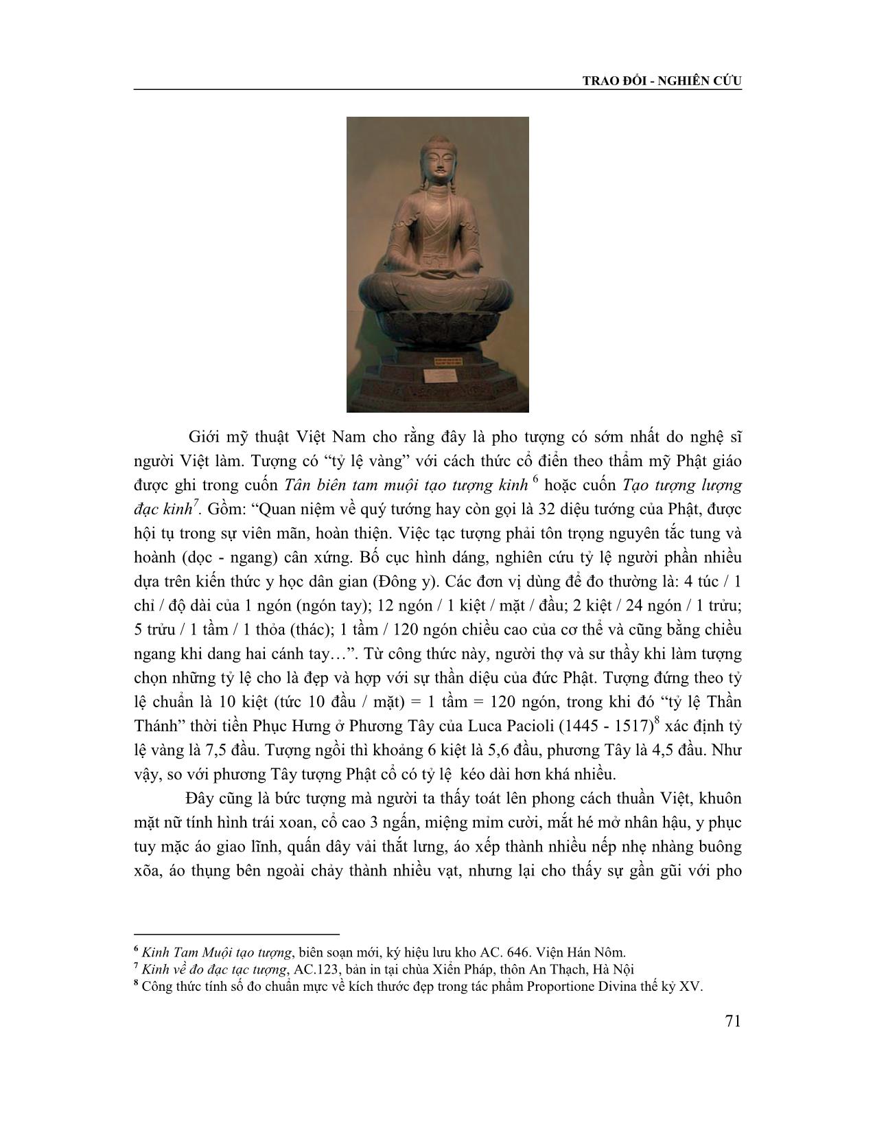 Nghiệm về vẻ đẹp trong tạo tác các pho tượng Phật điển hình ở Việt Nam trang 4