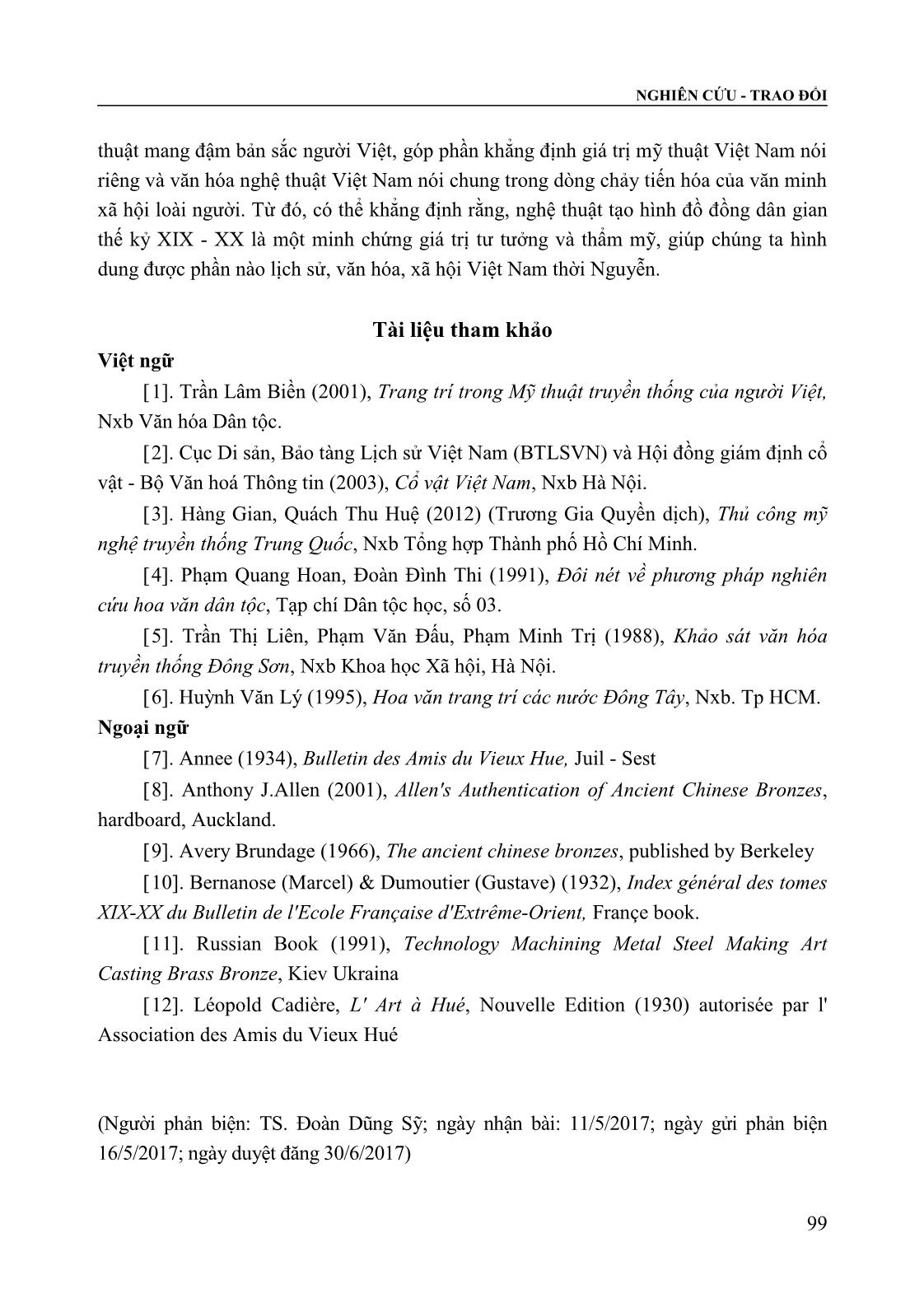 Tạo hình đồ đồng dân gian Việt Nam thời Nguyễn (Thế kỷ XIX - XX) trong bối cảnh giao lưu và tiếp biến với đồ đồng Trung Quốc trang 10