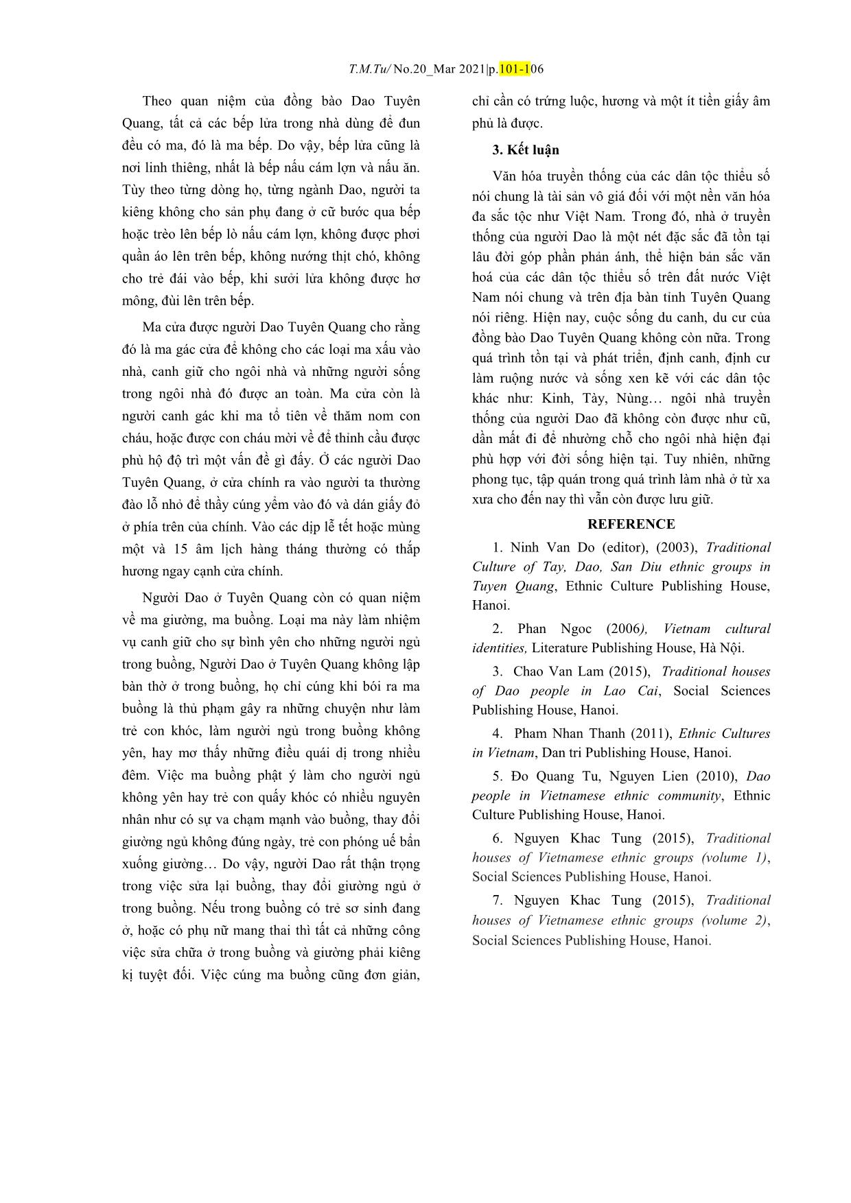 Tập tục truyền thống về làm nhà ở của người Dao Tuyên Quang trang 6