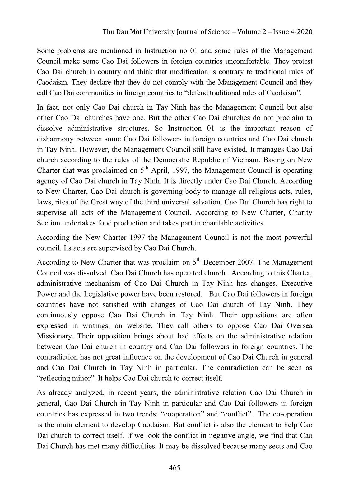 The followers of Caodaism in foreign countries and the administrative relation between believers of Caodaism in foreign countries and Cao Dai church in country trang 8