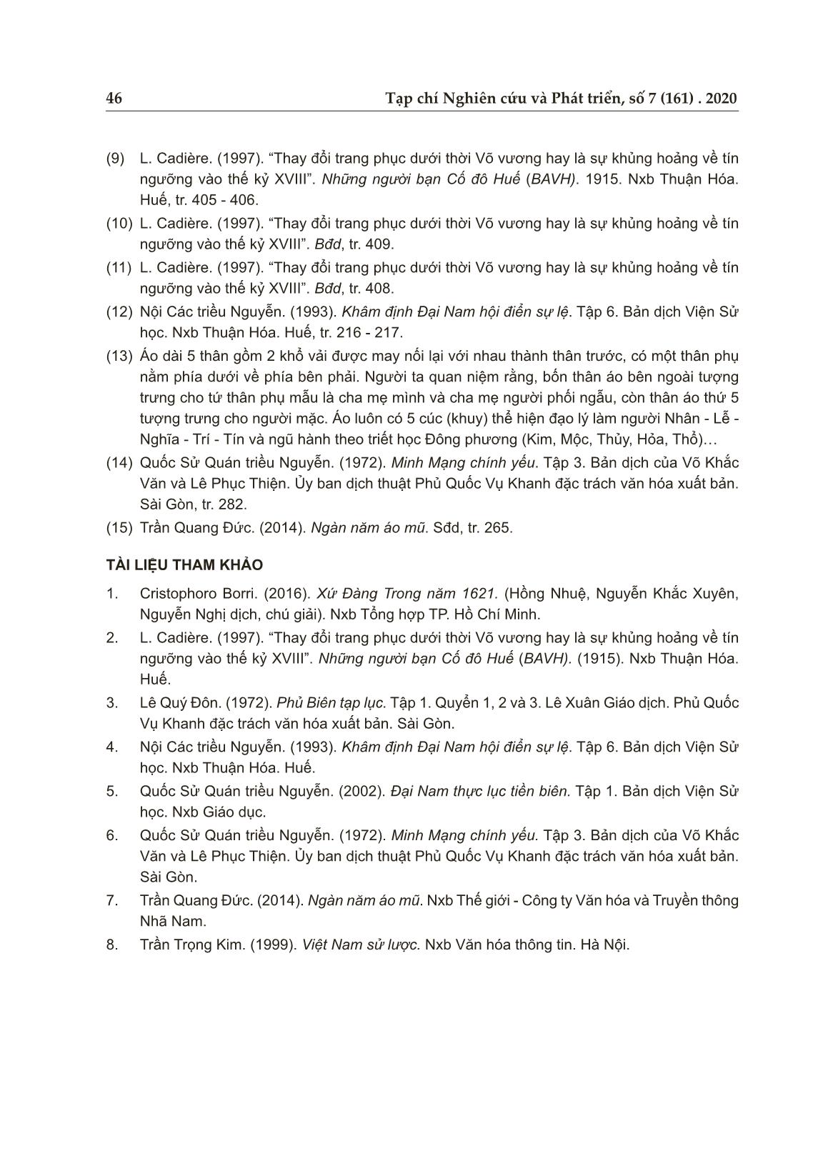 Từ cải cách trang phục dưới thời Võ Vương Nguyễn Phúc Khoát và vua Minh Mạng nghĩ đến tư tưởng thống nhất, tự chủ về văn hóa trang 10