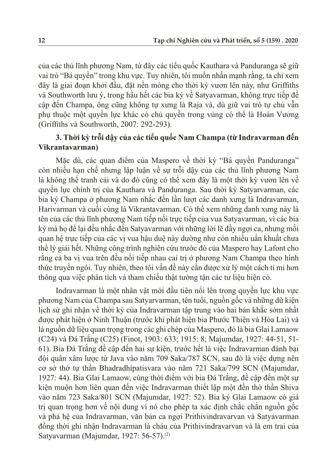 Từ quan điểm về “Bá quyền Panduranga” nhìn lại bối cảnh miền Nam Champa trong thế kỷ VIII - IX trang 10