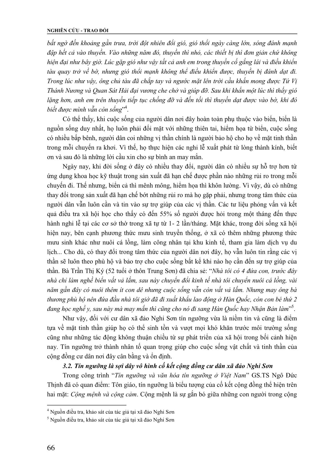 Vai trò của tín ngưỡng trong đời sống tinh thần của cộng đồng cư dân xã đảo Nghi Sơn, huyện Tĩnh Gia, tỉnh Thanh Hóa trang 7