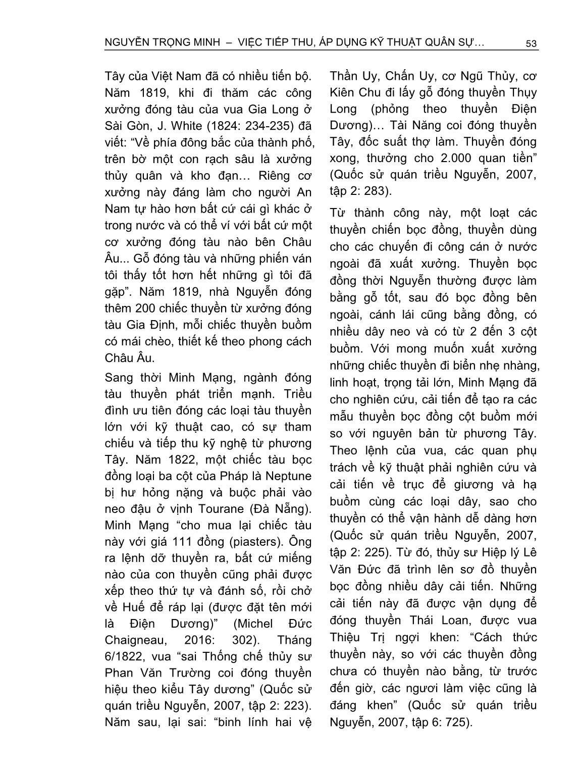 Việc tiếp thu, áp dụng kỹ thuật quân sự phương Tây của triều Nguyễn (1802-1858) trang 4