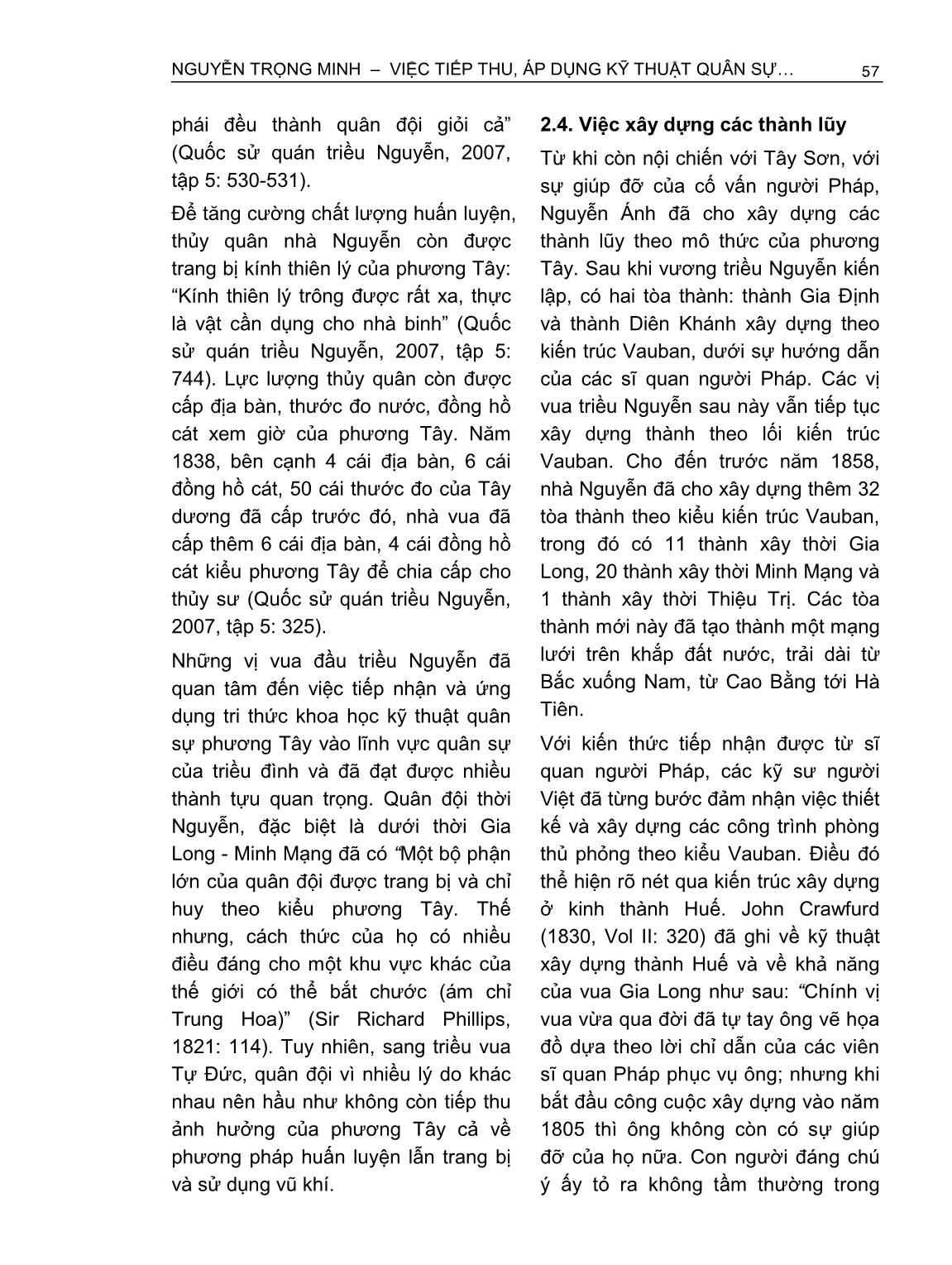 Việc tiếp thu, áp dụng kỹ thuật quân sự phương Tây của triều Nguyễn (1802-1858) trang 8