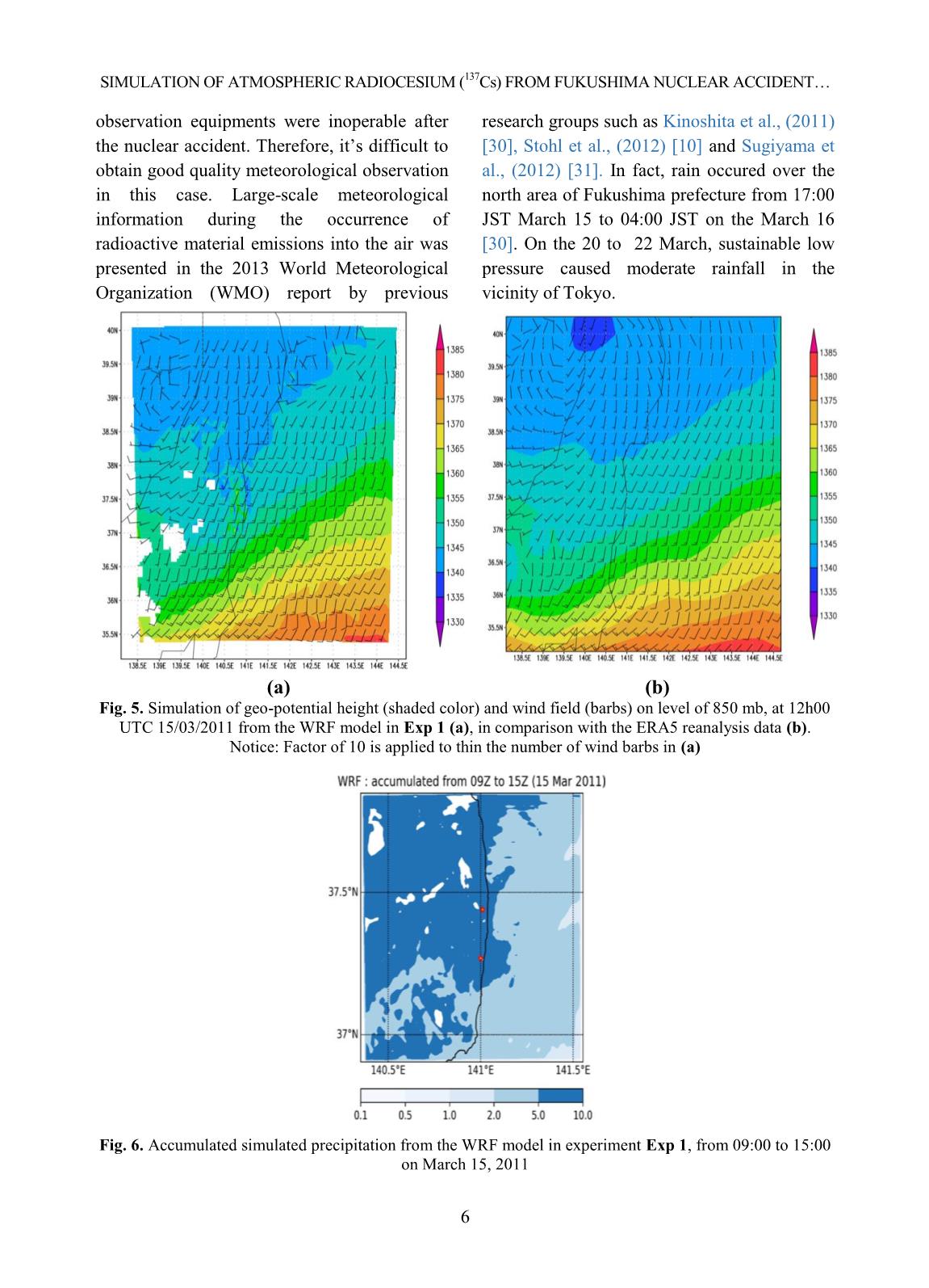 Simulation of atmospheric radiocesium (¹³⁷Cs) from Fukushima nuclear accident using FLEXPART-WRF driven by ERA5 reanalysis data trang 6