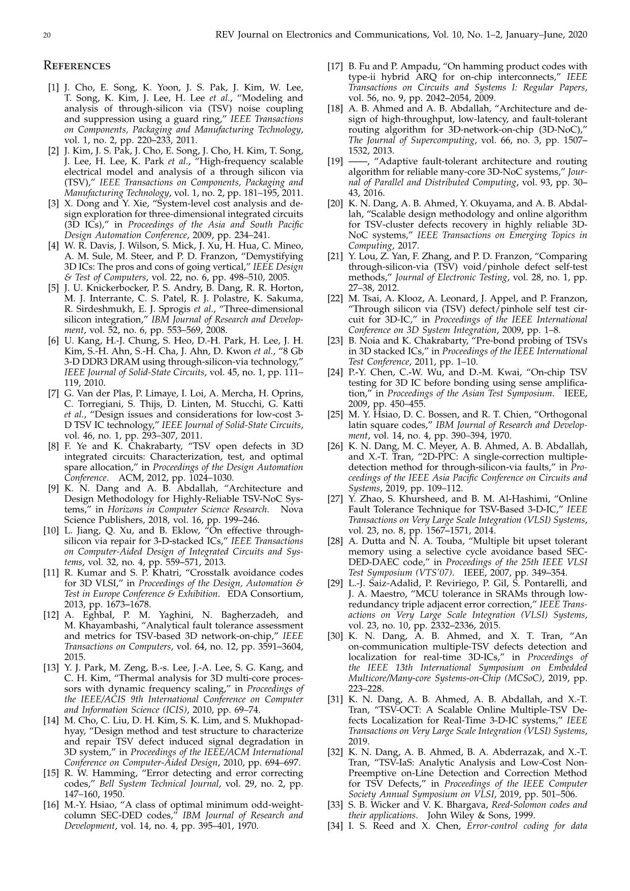 2D parity product code for TSV online fault correction and detection trang 10