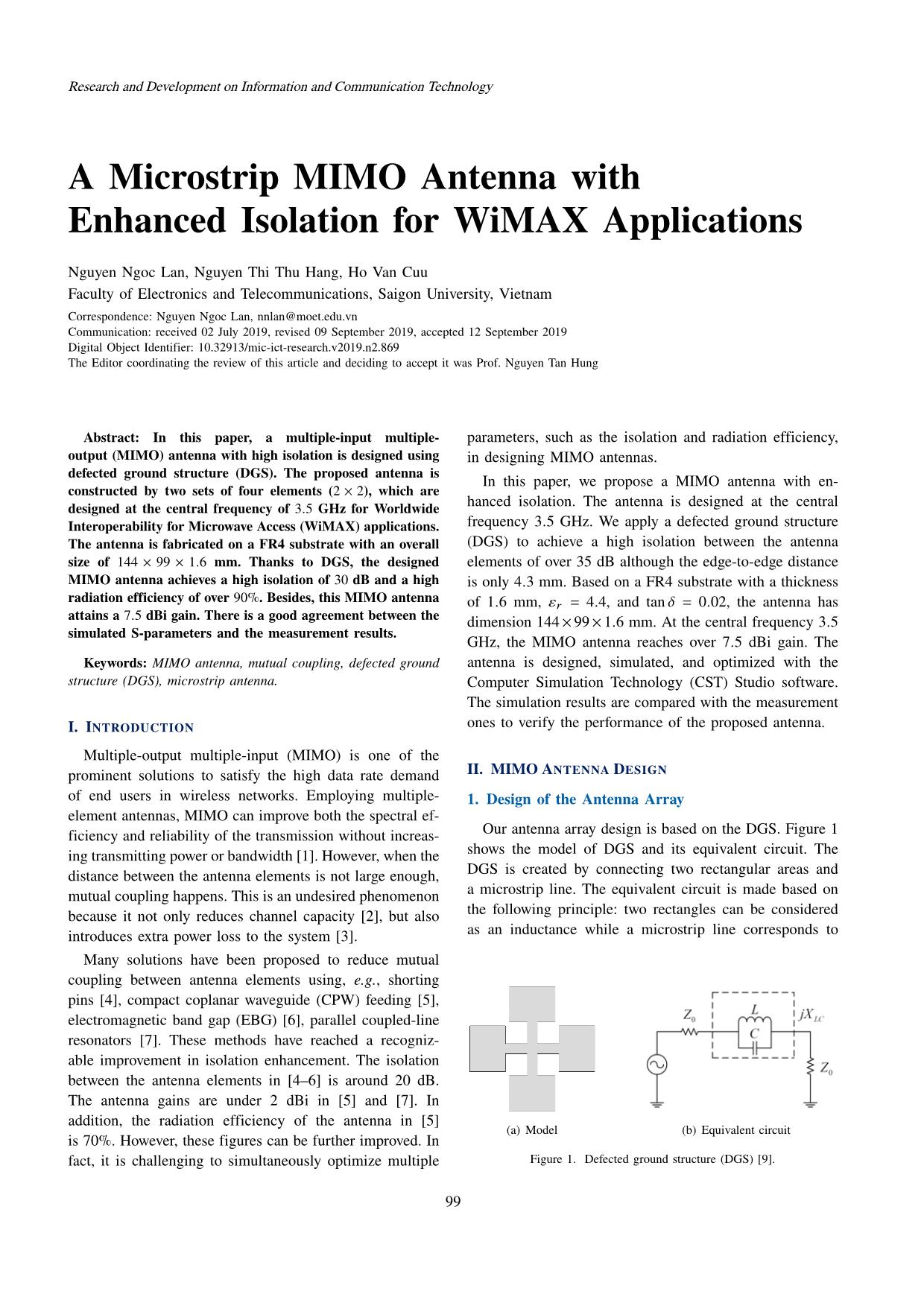 A Microstrip MIMO Antenna with Enhanced Isolation for WiMAX Applications trang 1