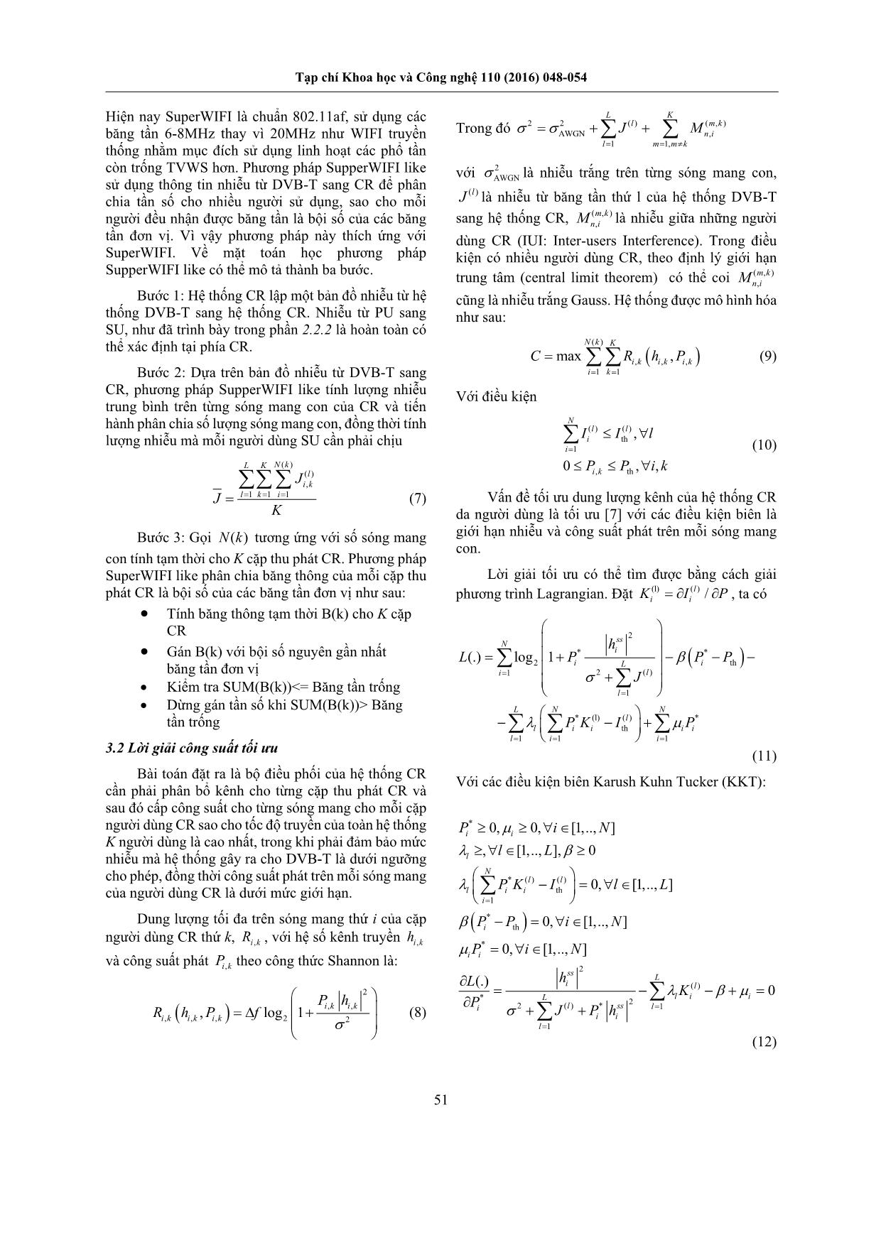 Ảnh hưởng của sự phân bổ tần số đến hiệu năng của truyền thông nhận thức chiếm dụng băng tần truyền hình vô tuyến mặt đất DVB-T trang 4