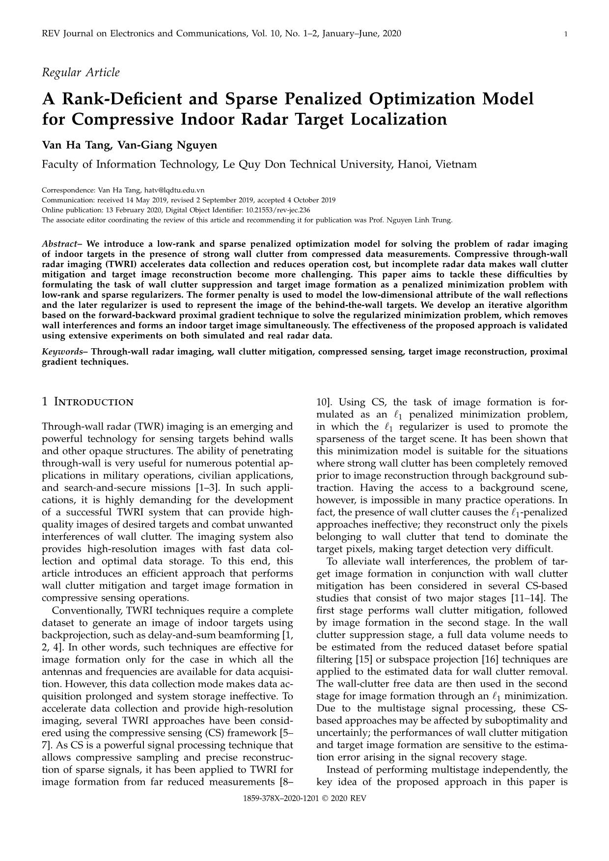 A rank-deficient and sparse penalized optimization model for compressive indoor radar target localization trang 1