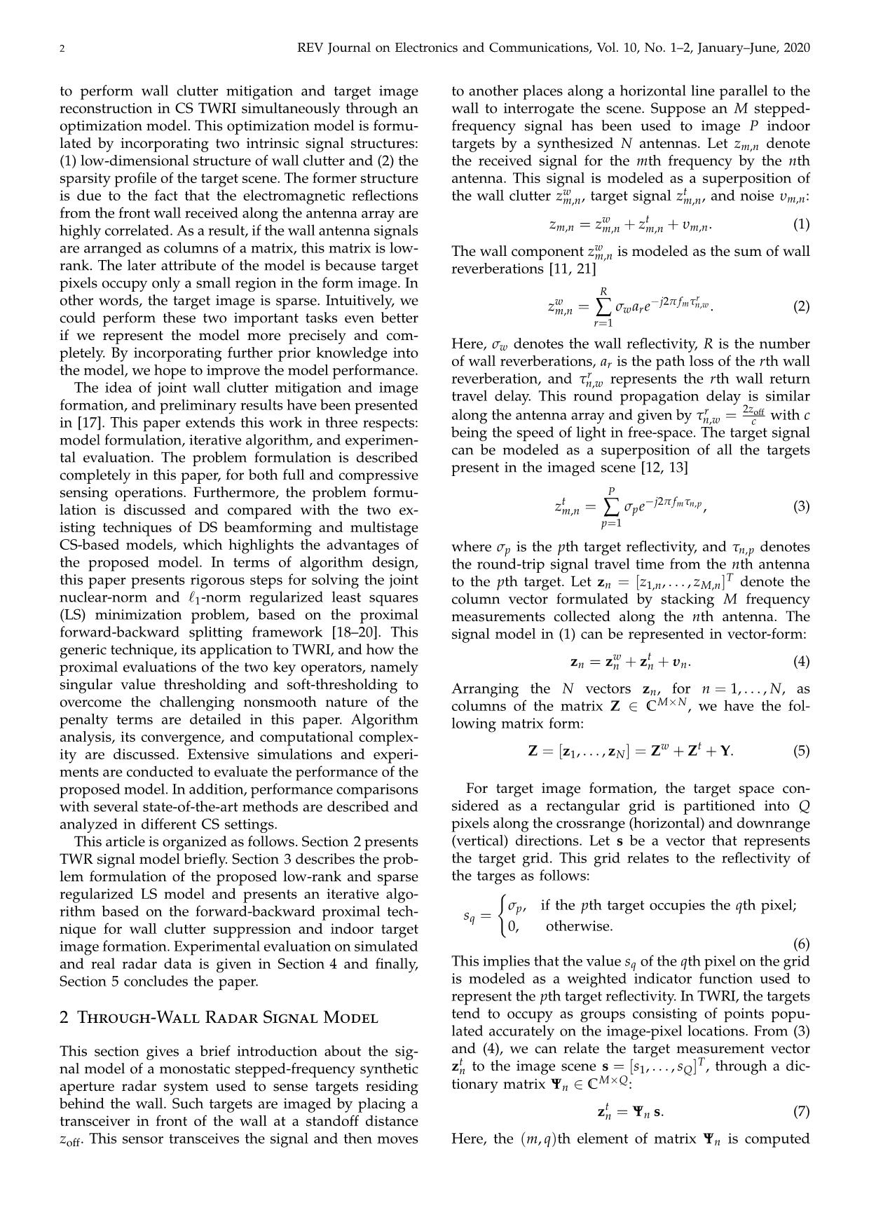 A rank-deficient and sparse penalized optimization model for compressive indoor radar target localization trang 2