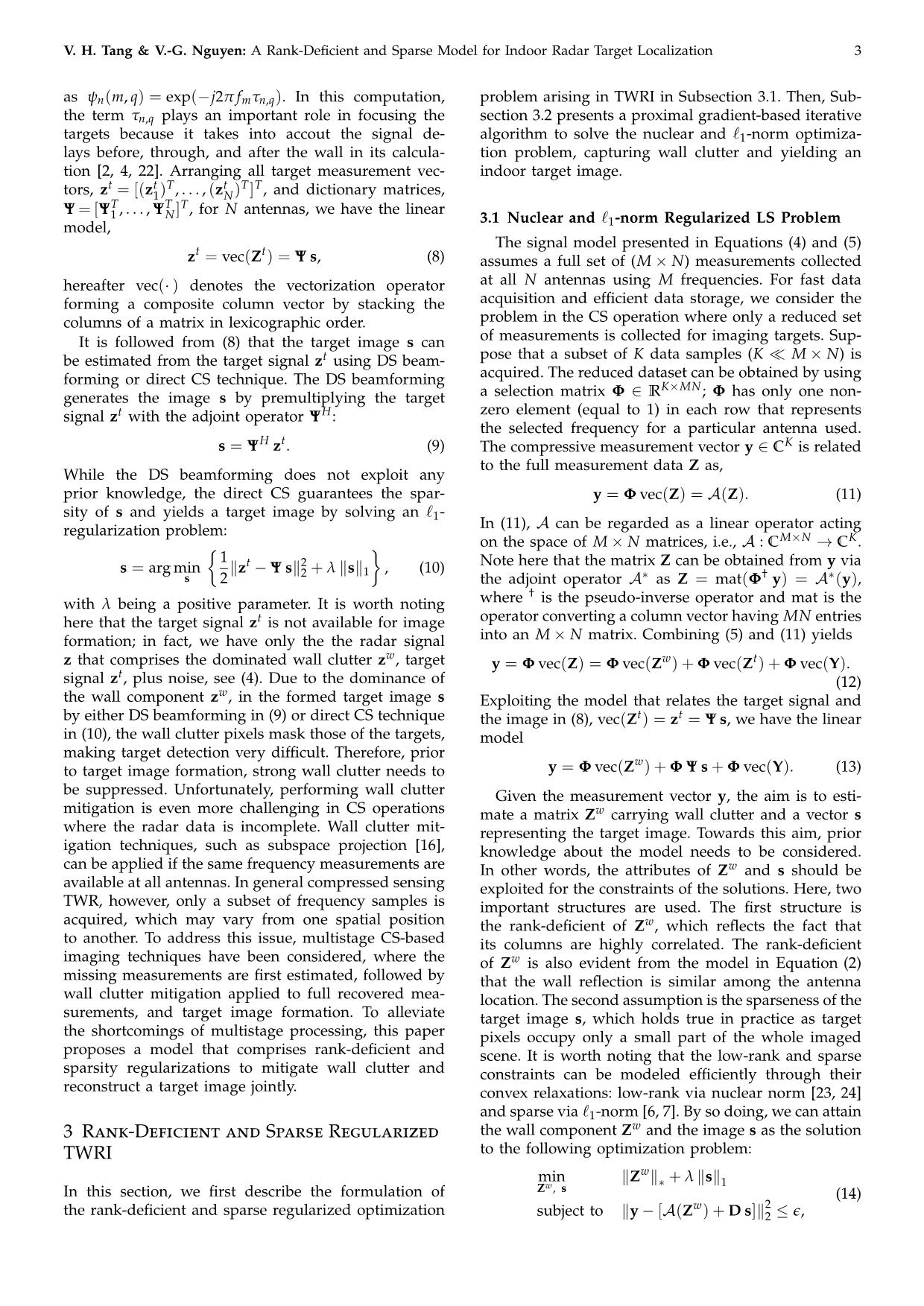 A rank-deficient and sparse penalized optimization model for compressive indoor radar target localization trang 3