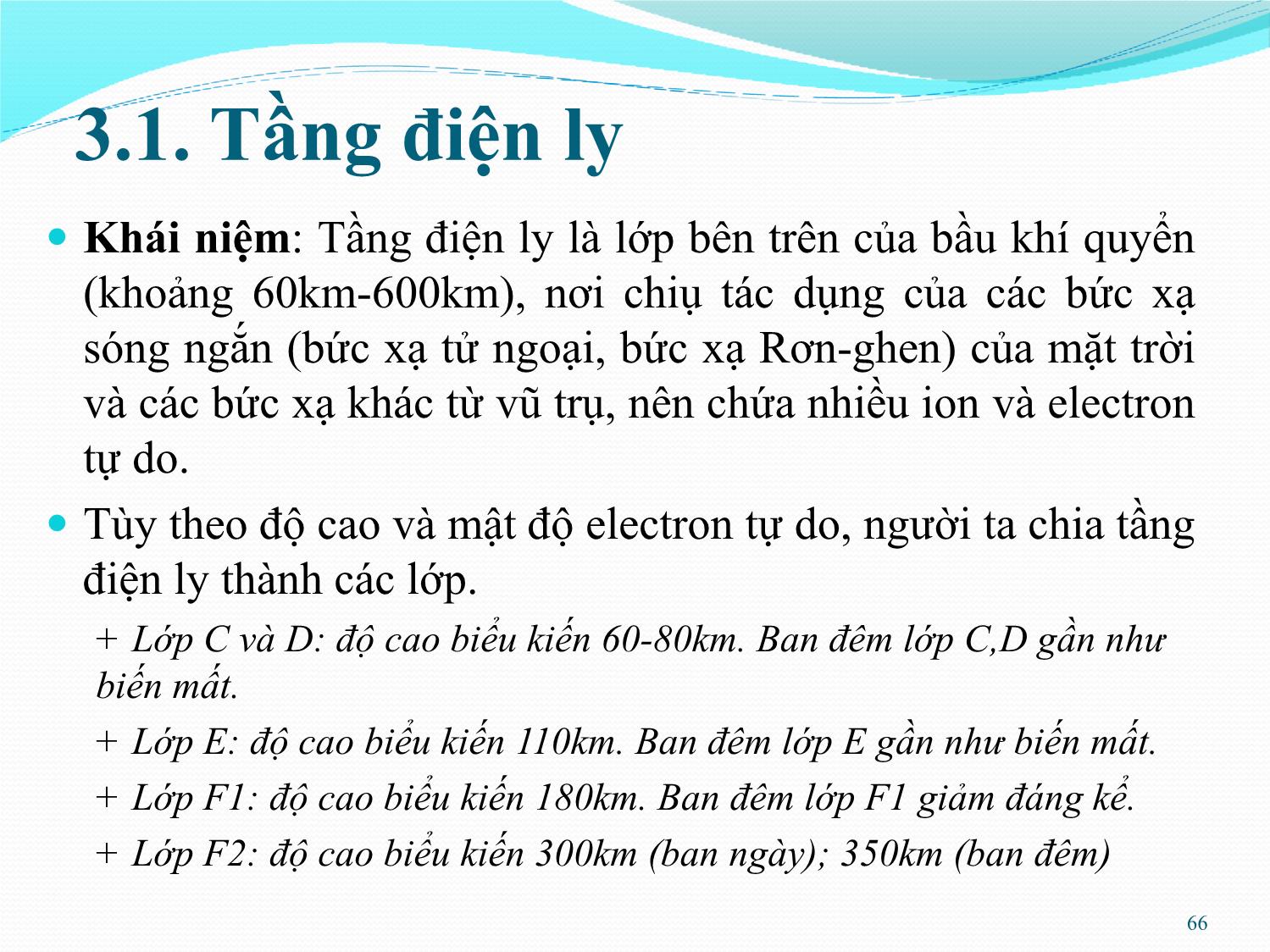 Bài giảng Kỹ thuật anten và truyền sóng - Chương 3: Truyền sóng trong tầng điện ly - Nguyễn Thị Linh Phương trang 2