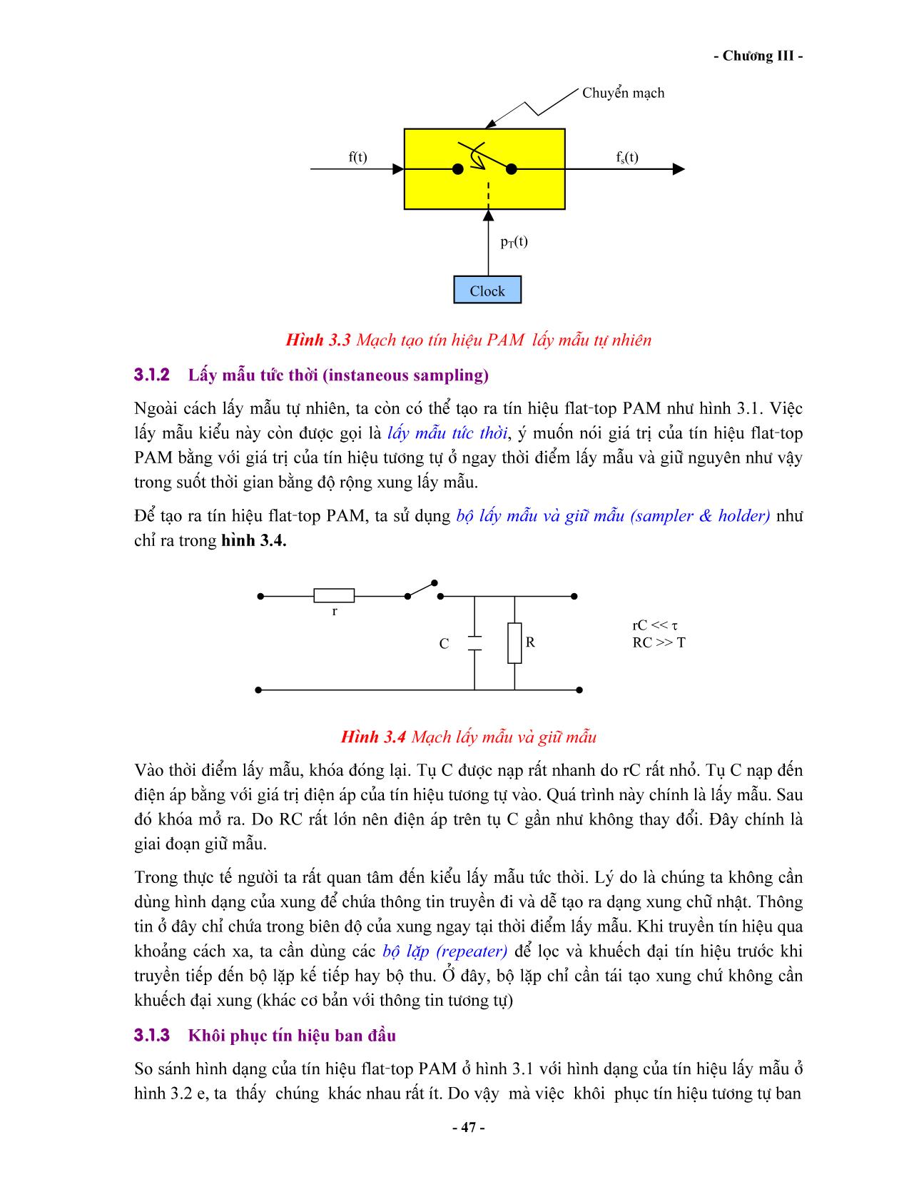 Bài giảng Kỹ thuật thông tin số chung - Chương 3: Kỹ thuật số hoá và định dạng tín hiệu trang 4